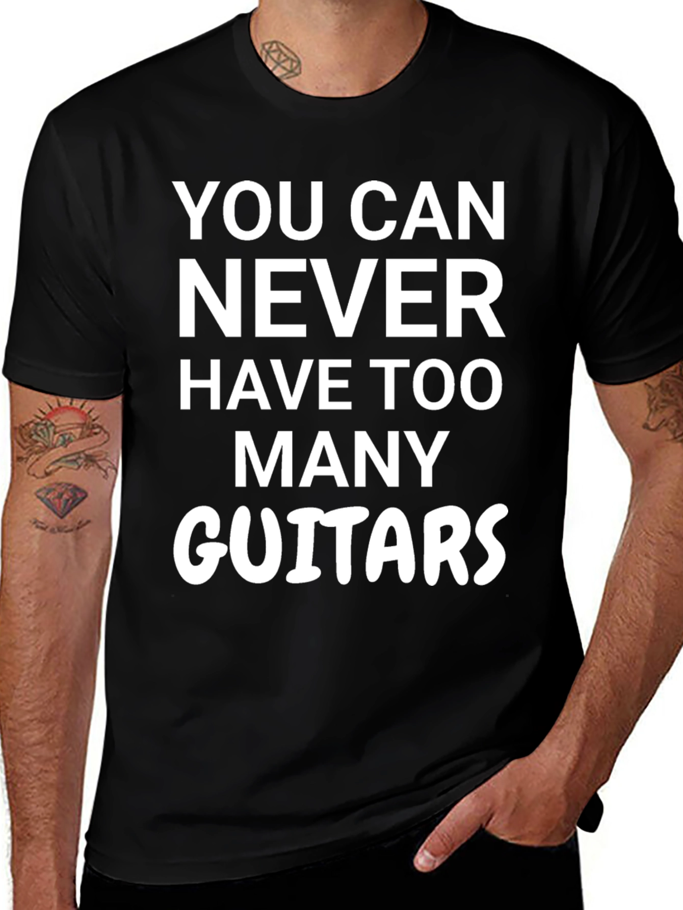 Variant 23 of Guitar Lover T-Shirt: You Can Never Have Too Many Guitars