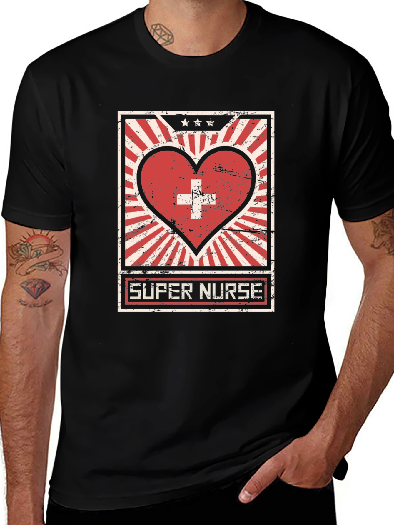 Variant 14 of Super Nurse Heart Graphic Tee