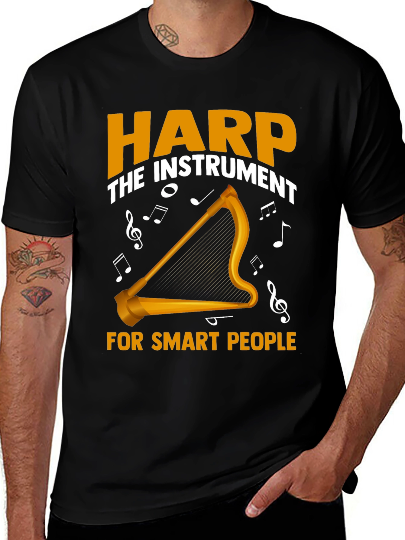 Variant 16 of Harp Instrument Smart People Graphic Tee