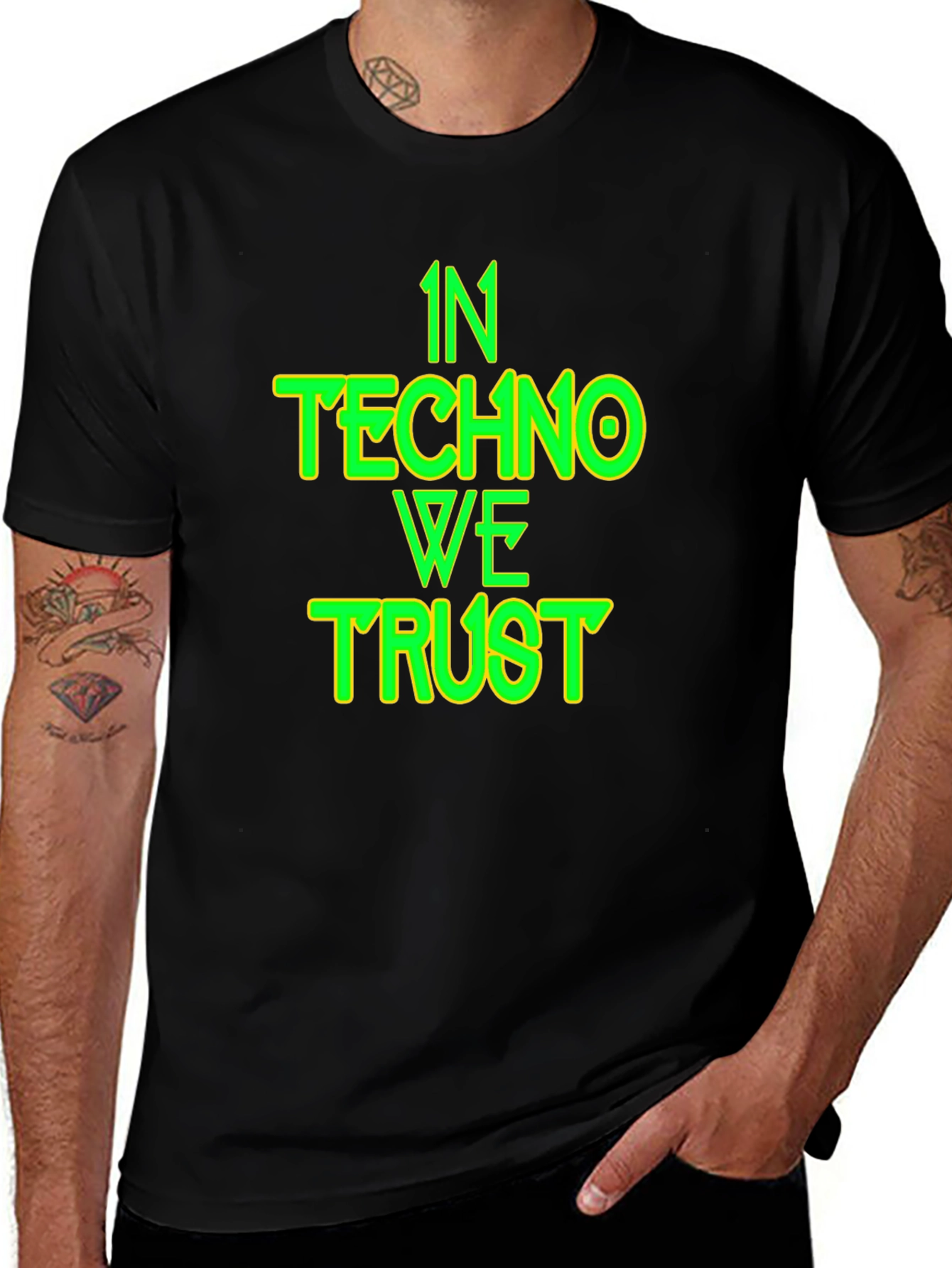 Variant 28 of In Techno We Trust Black T-Shirt - EDM Rave