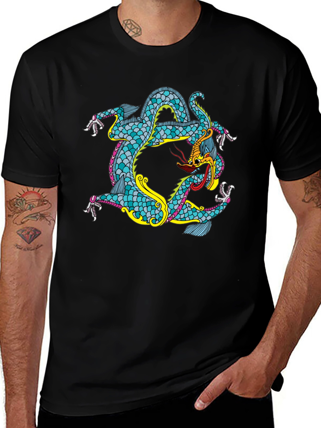 Variant 6 of Dragon Graphic Black T-Shirt