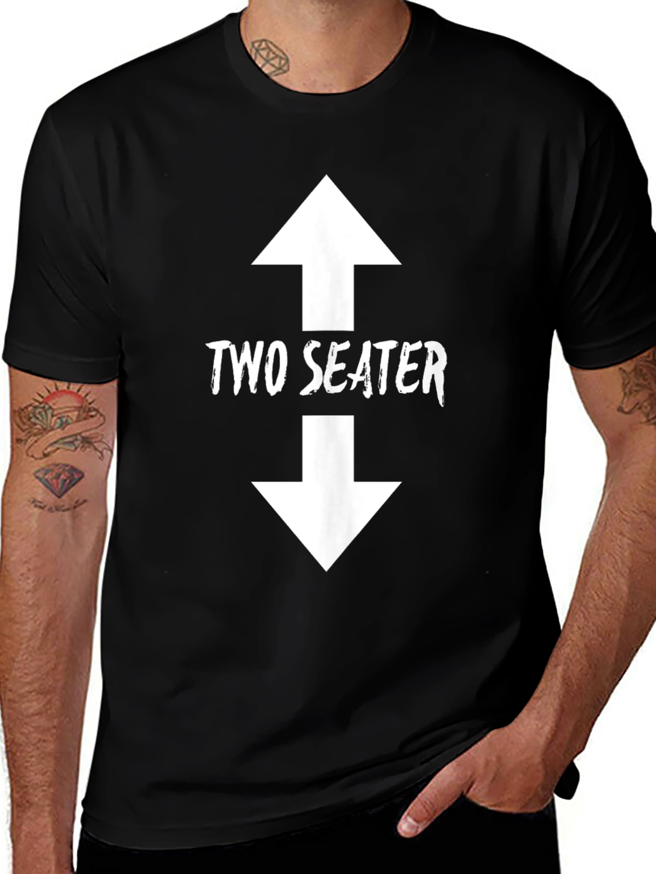Variant 17 of Two Seater Graphic Tee - Funny Arrow T-Shirt