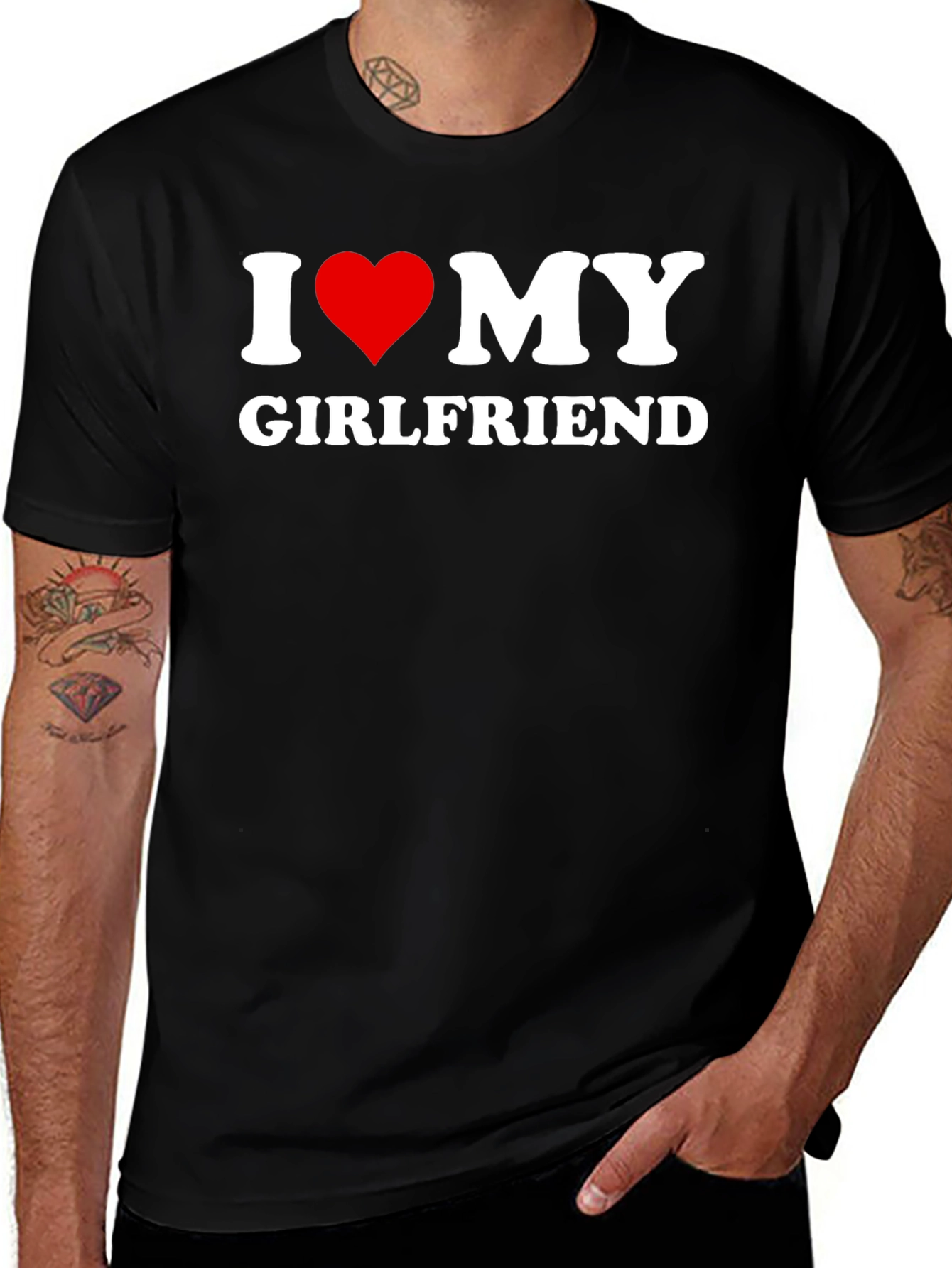 Variant 5 of I Heart My Girlfriend Black T-Shirt