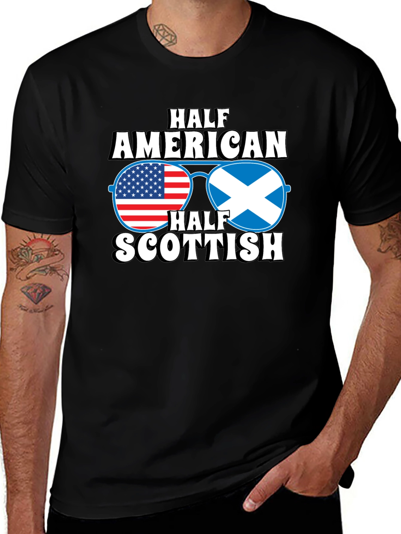 Variant 18 of Half American Half Scottish Graphic T-Shirt