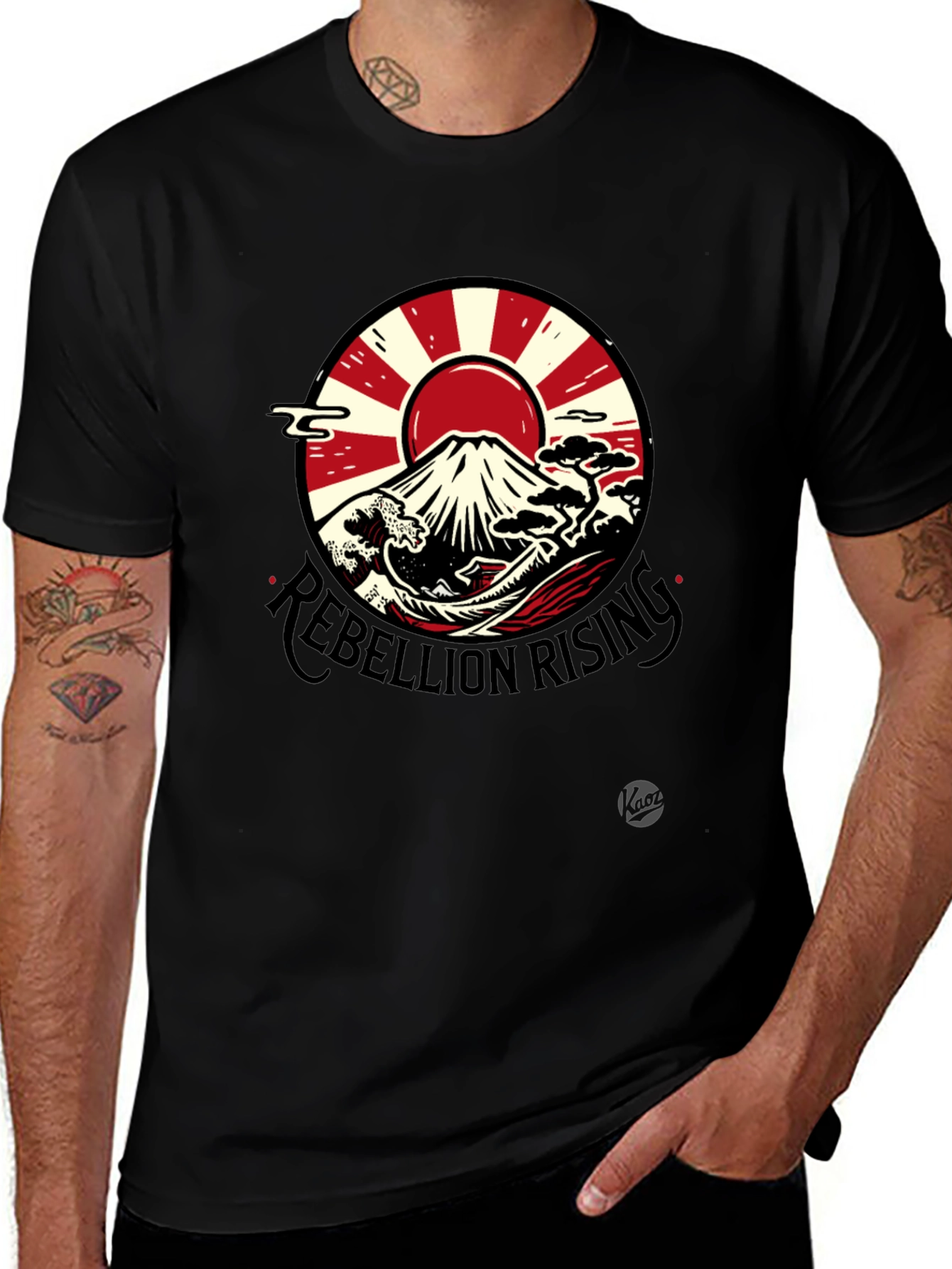 Variant 29 of Rebellion Rising Graphic Tee - Japanese Mount Fuji Design