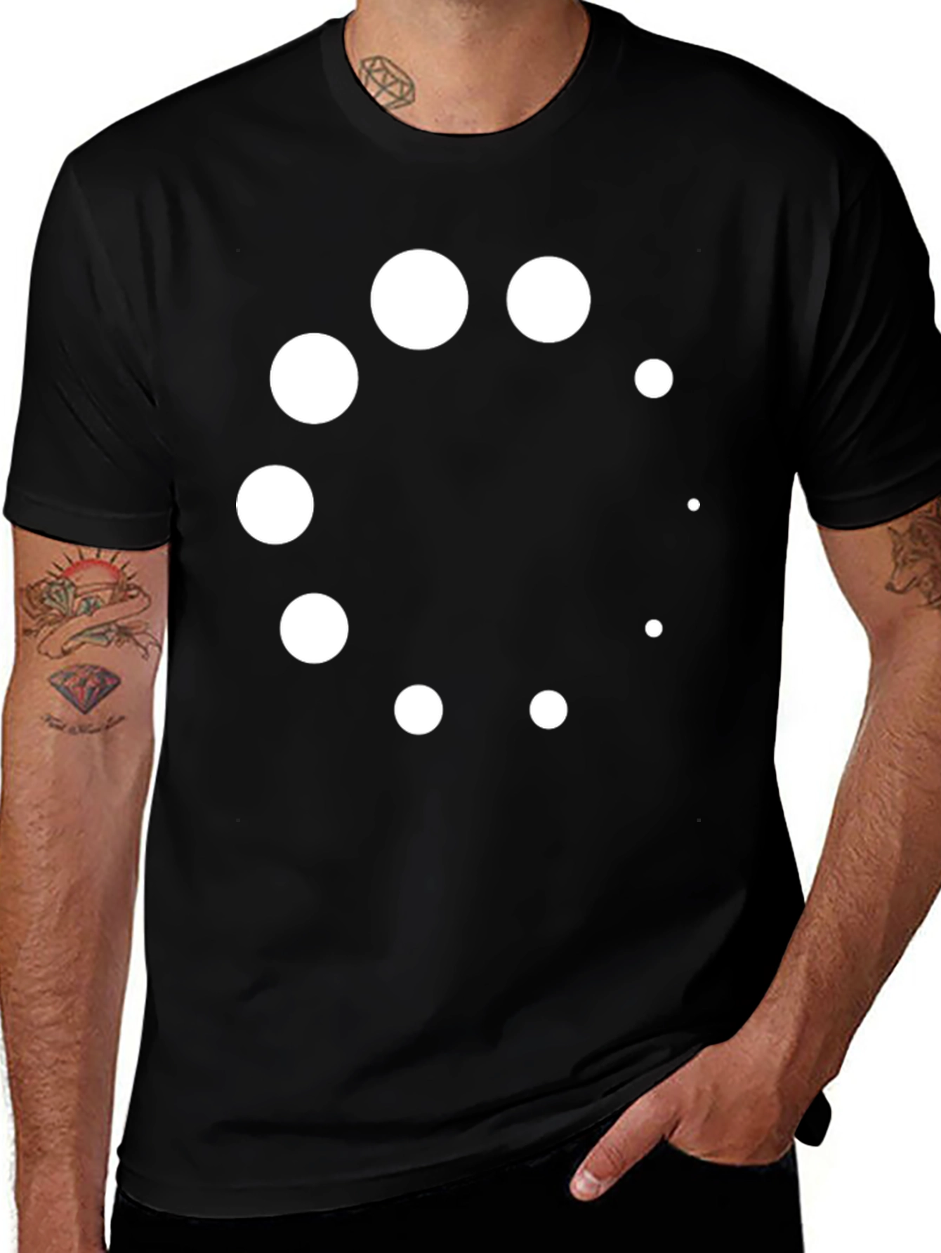 Variant 28 of Modern Loading Circle Graphic Black T-Shirt