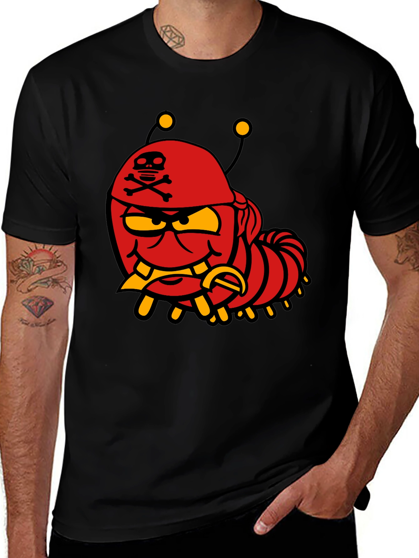 Variant 13 of Cartoon Caterpillar Pirate Graphic T-Shirt