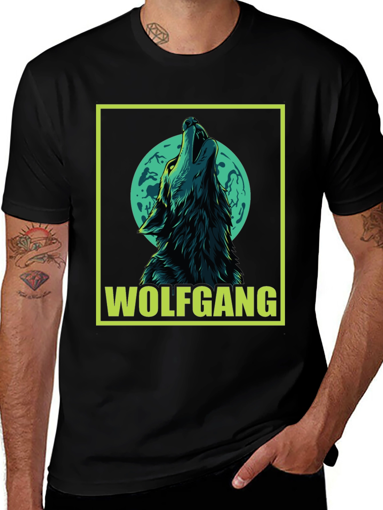 Variant 19 of Wolfgang Wolf Howling at Moon Graphic Tee