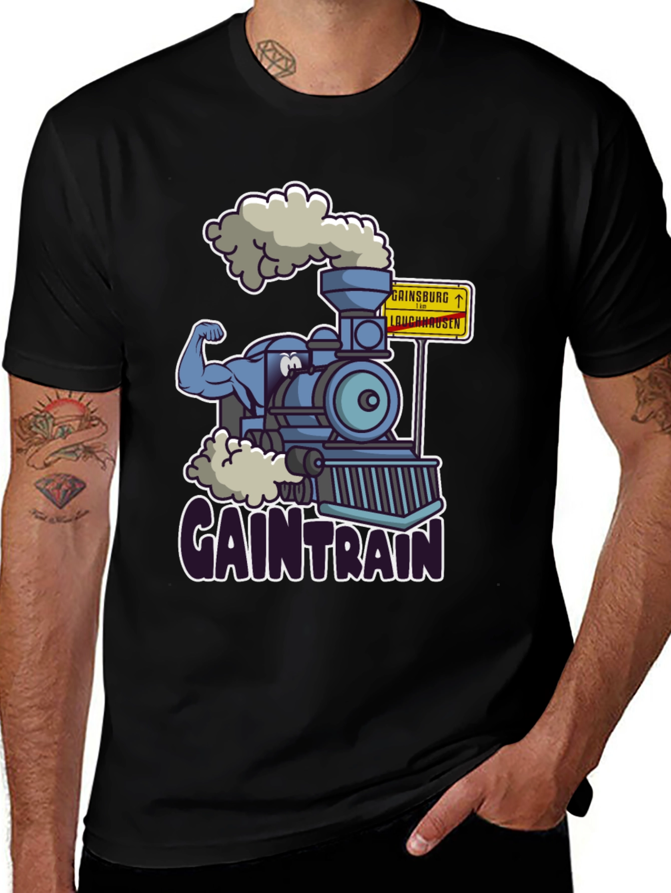 Gain Train T-Shirt - Funny Workout Apparel