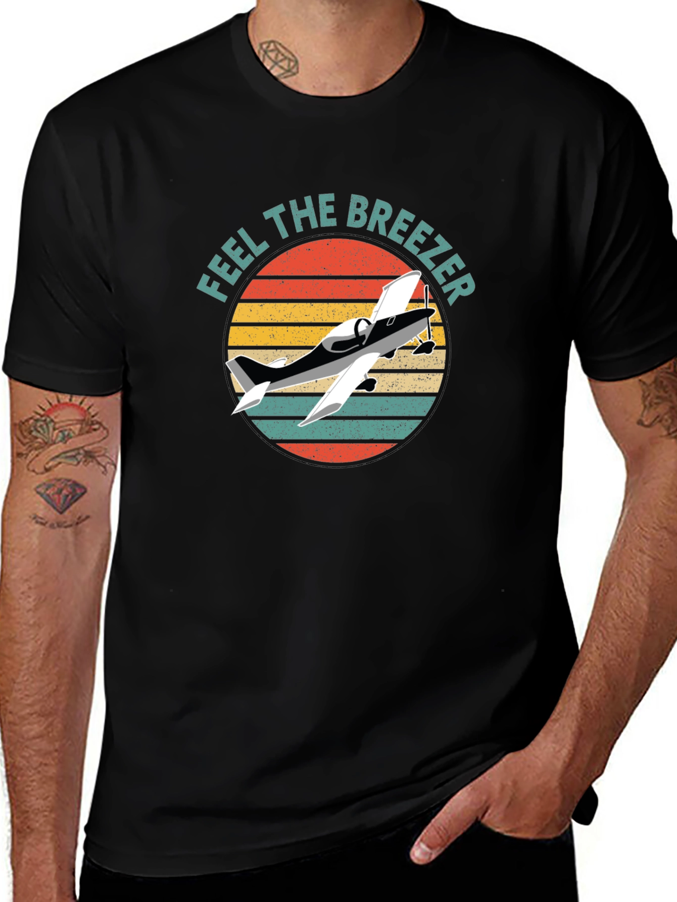 Variant 17 of Feel the Breezer Airplane Graphic Tee