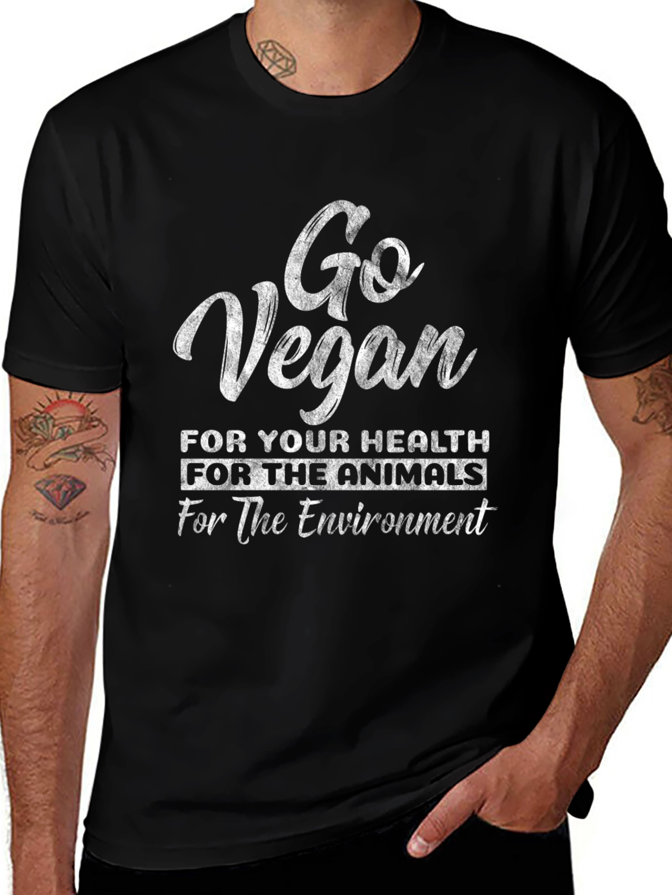 Variant 3 of Go Vegan T-Shirt - Health, Animals, Environment