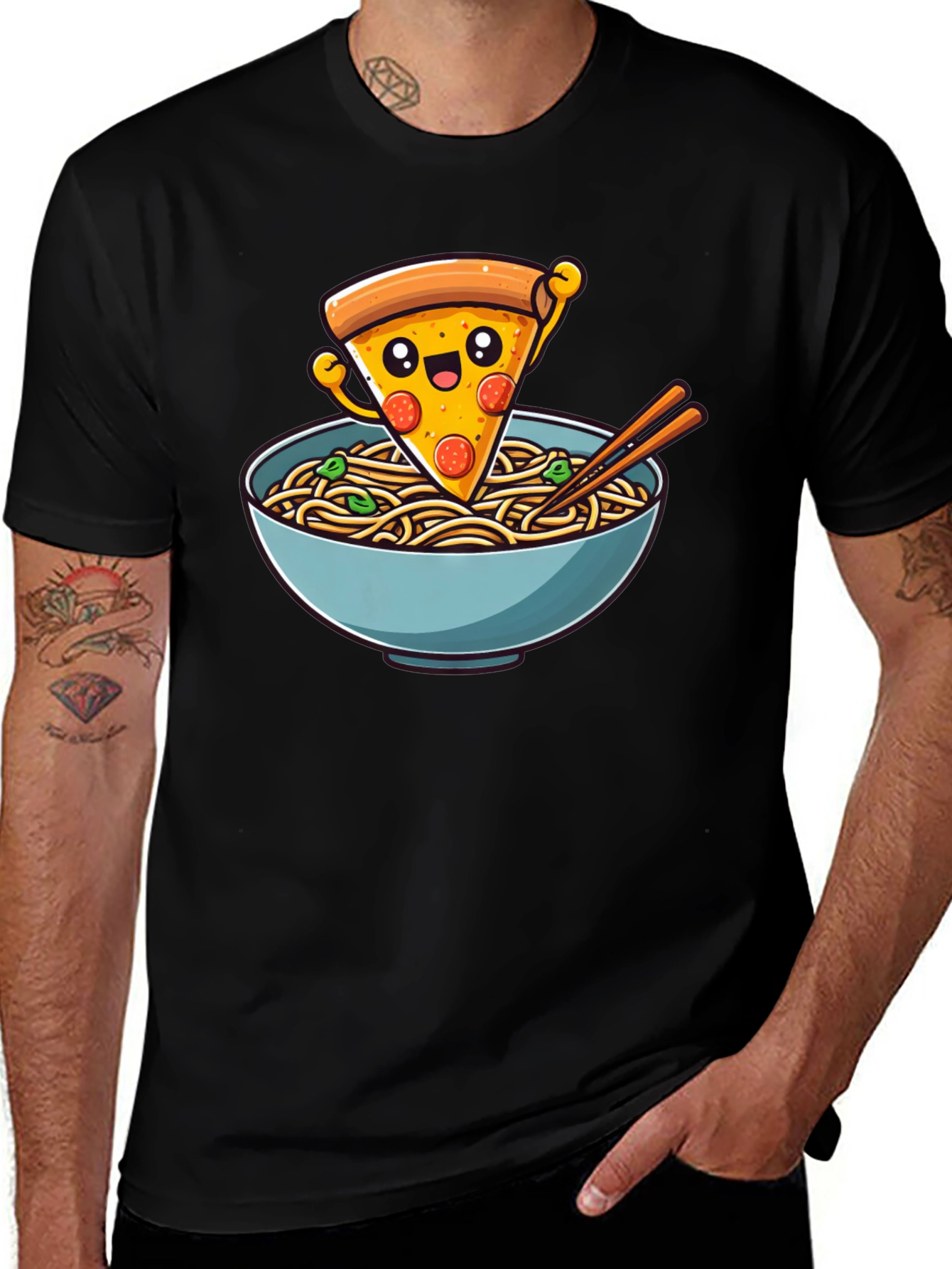 Variant 8 of Pizza Ramen Graphic Tee - Foodie Fashion
