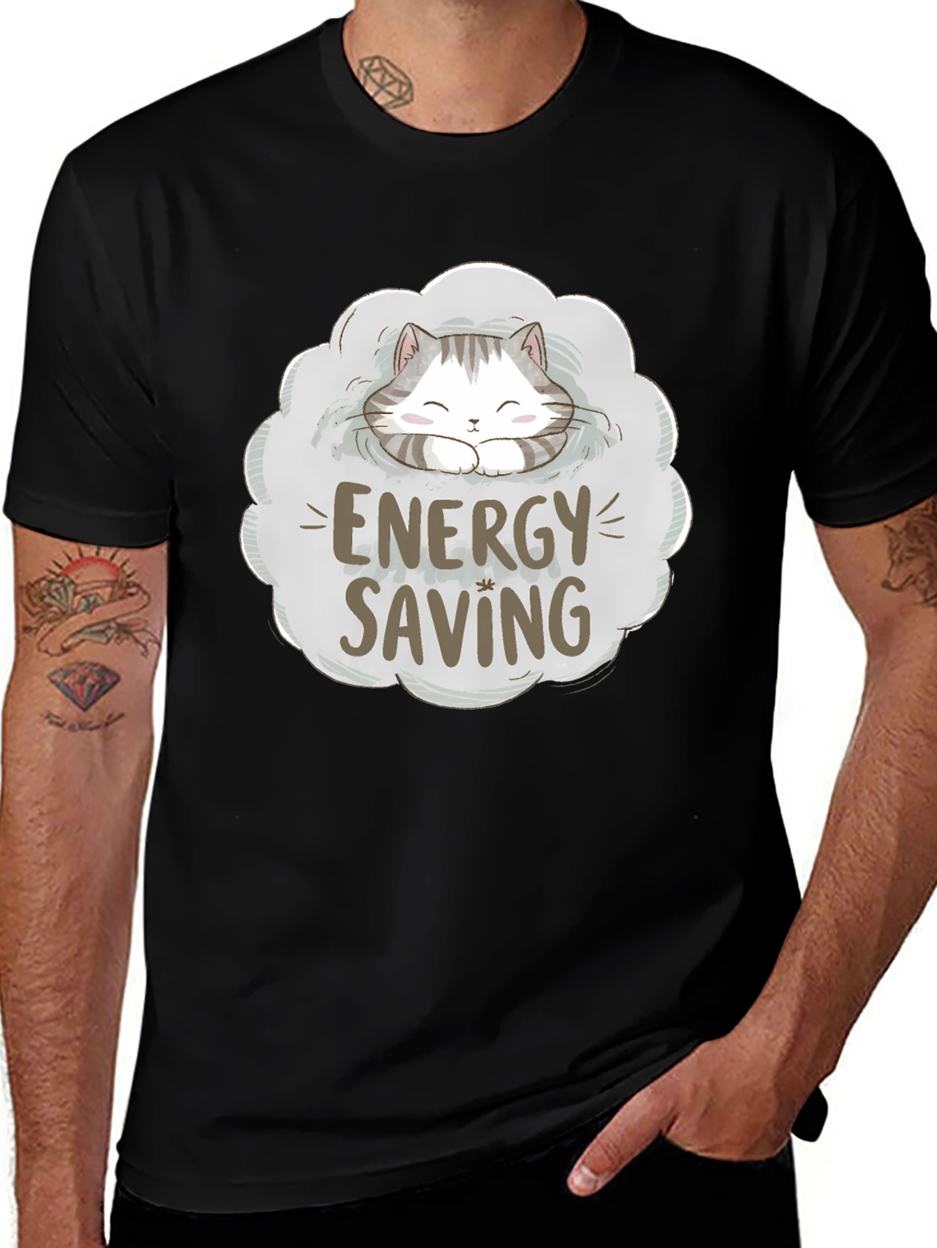 Variant 7 of Energy Saving Cat T-Shirt