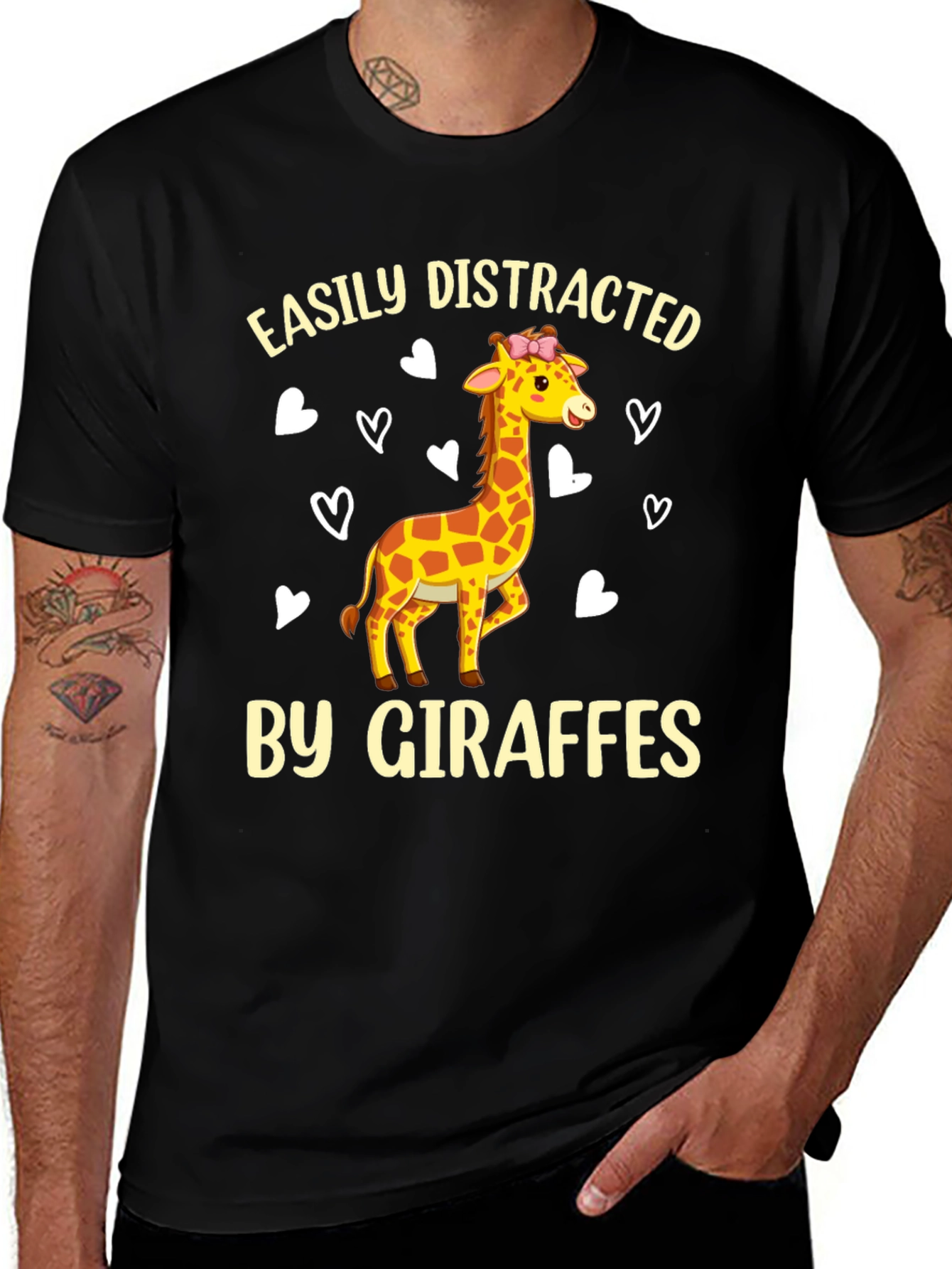 Variant 19 of Giraffe Lover Tee - Easily Distracted Funny T-Shirt