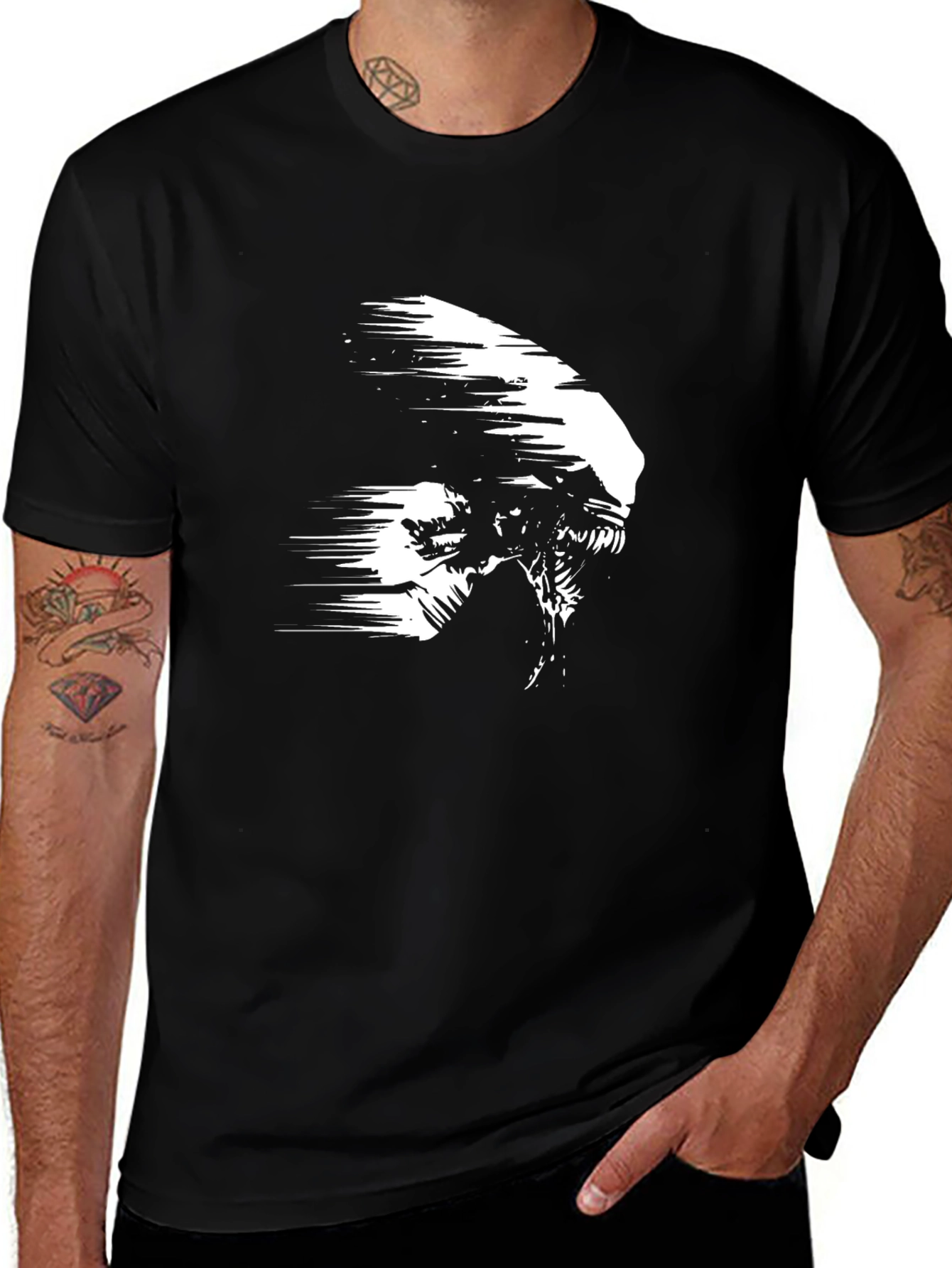 Variant 26 of Alien Graphic Black T-Shirt