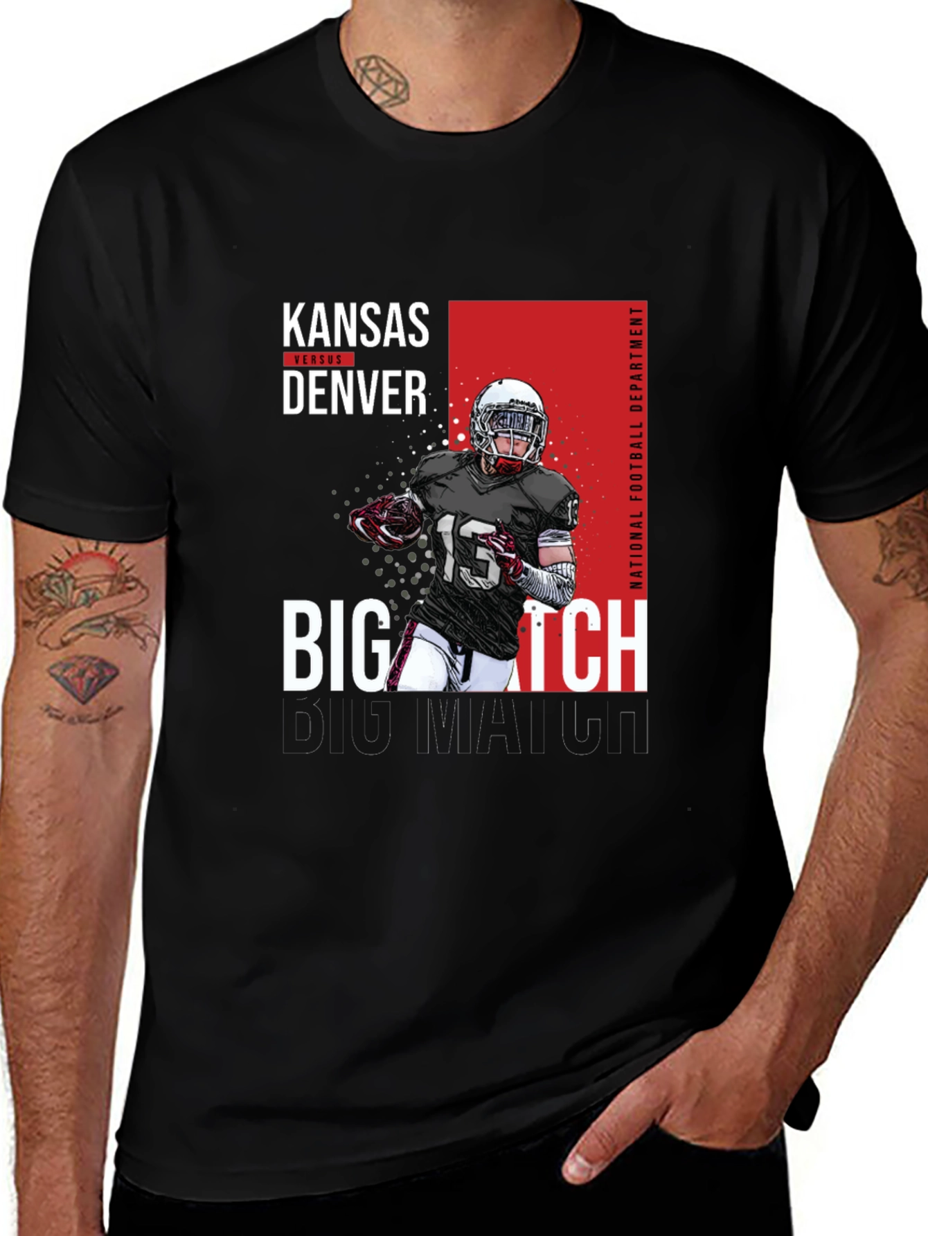 Kansas vs Denver Football Graphic T-Shirt