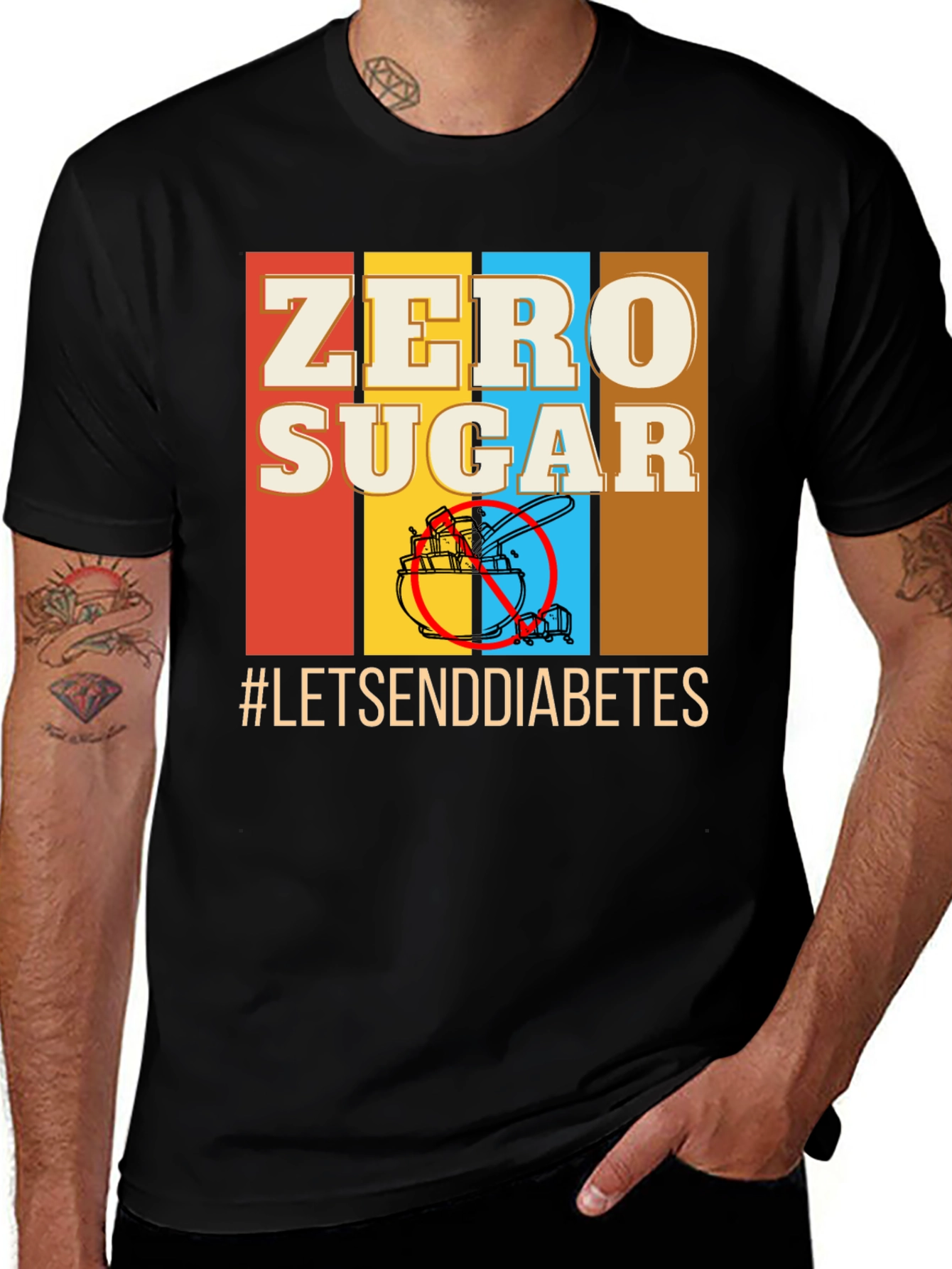 Variant 27 of Zero Sugar T-Shirt - Let's End Diabetes