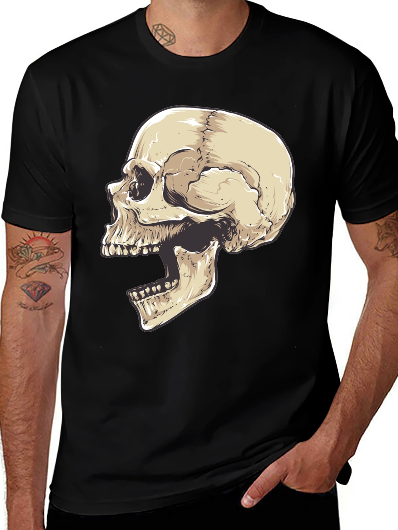 Variant 12 of Skull Graphic Black T-Shirt