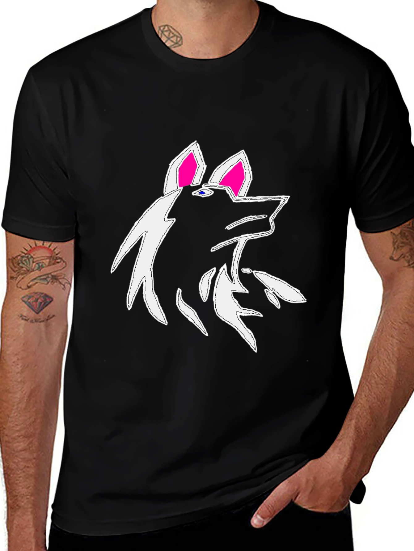 Variant 25 of Wolf Graphic Black T-Shirt - Unique Design