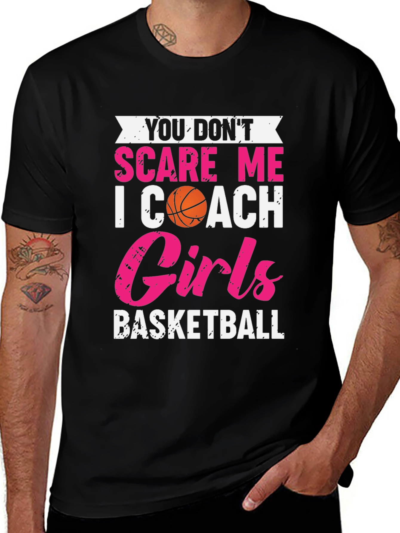 Variant 27 of Girls Basketball Coach Graphic T-Shirt