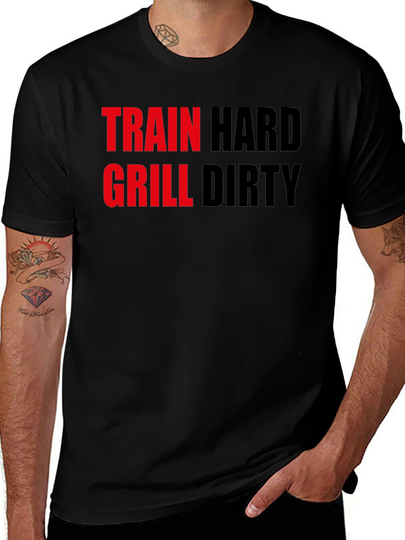 Train Hard Grill Dirty Black T-Shirt