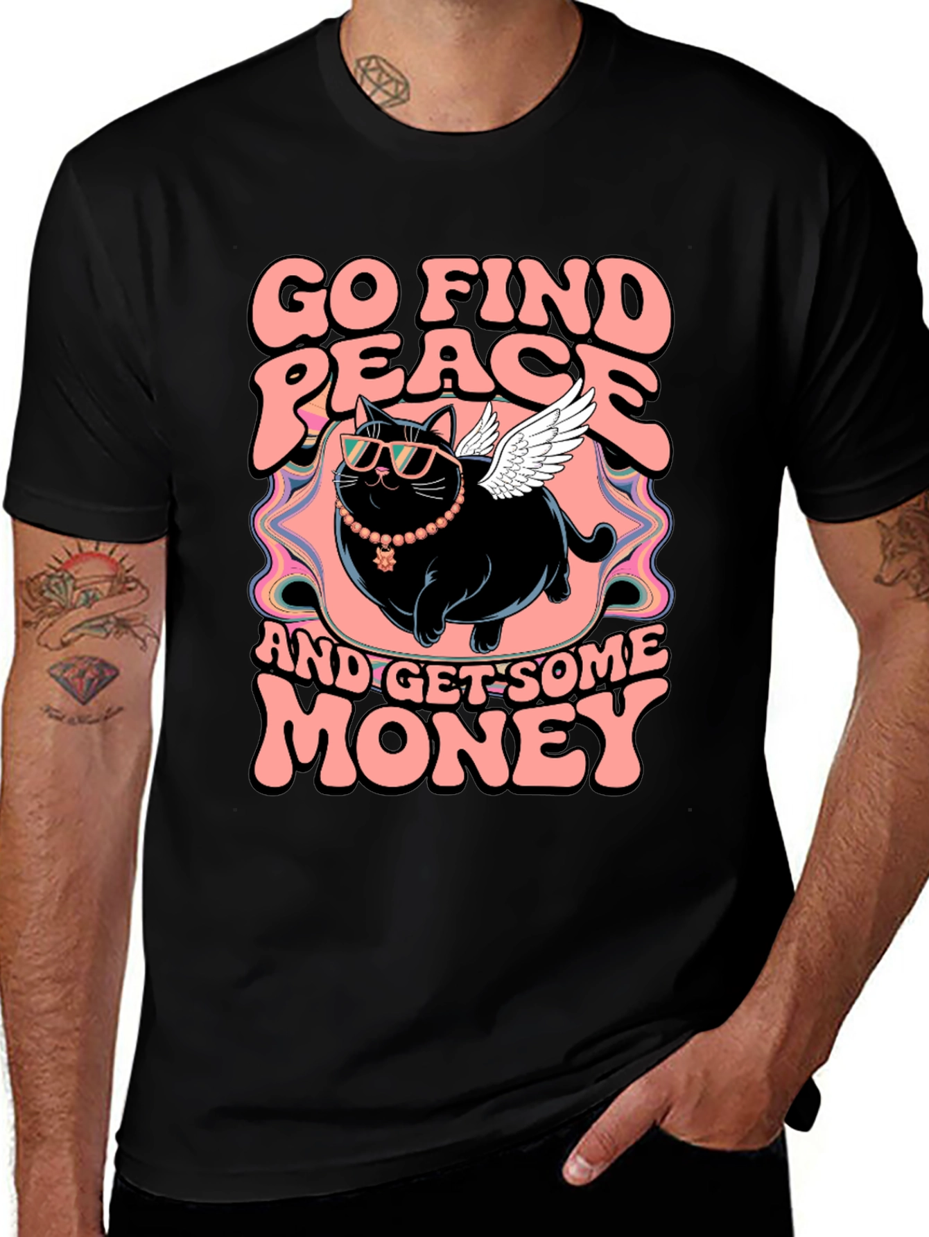 Variant 12 of Go Find Peace Cat T-Shirt