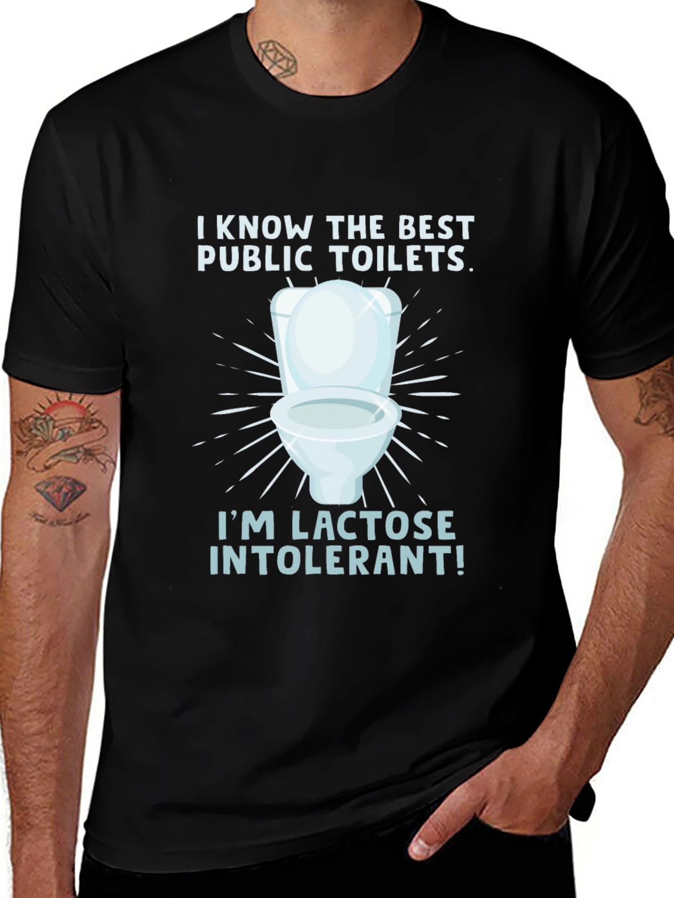 Black Lactose Intolerant Toilet Humor Tee main image