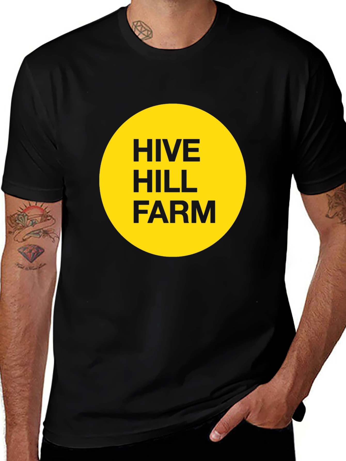 Hive Hill Farm T-Shirt - Black Crew Neck Tee