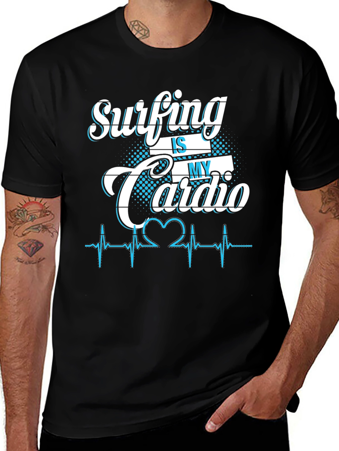 Variant 17 of Surfing is My Cardio Graphic T-Shirt