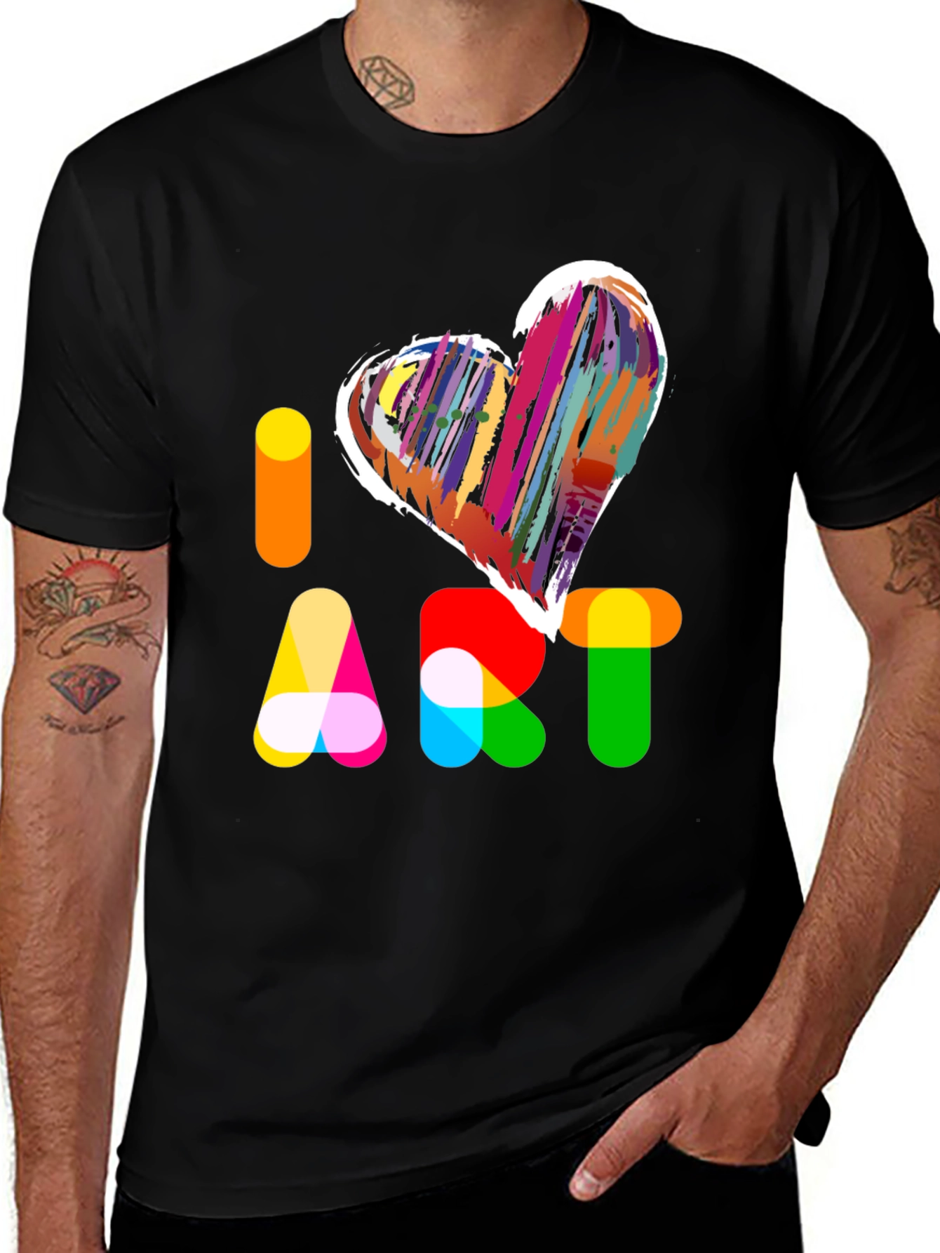 Variant 19 of I Love Art Graphic Tee - Modern Art Design Black T-Shirt