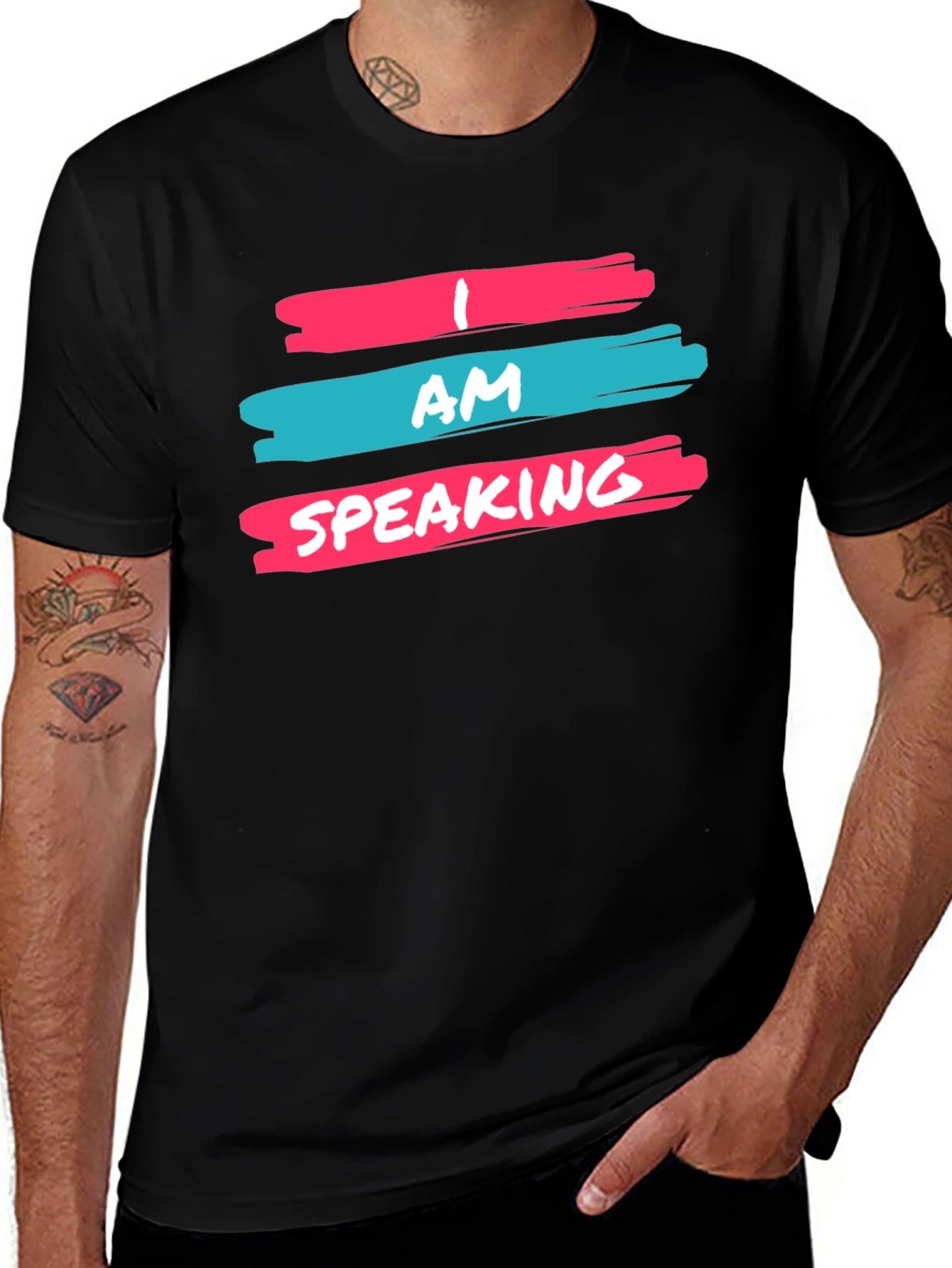 Variant 26 of I Am Speaking Graphic Tee - Unisex Black T-Shirt