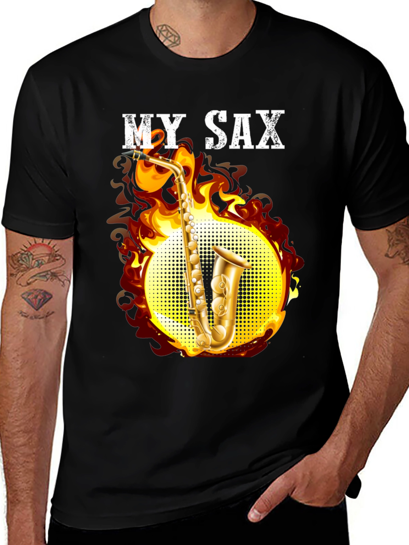 Variant 4 of My Sax Black T-Shirt for Musicians