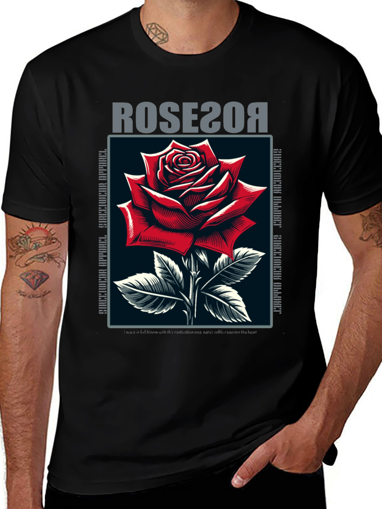 Variant 11 of Rose Graphic T-Shirt - Stylish Streetwear