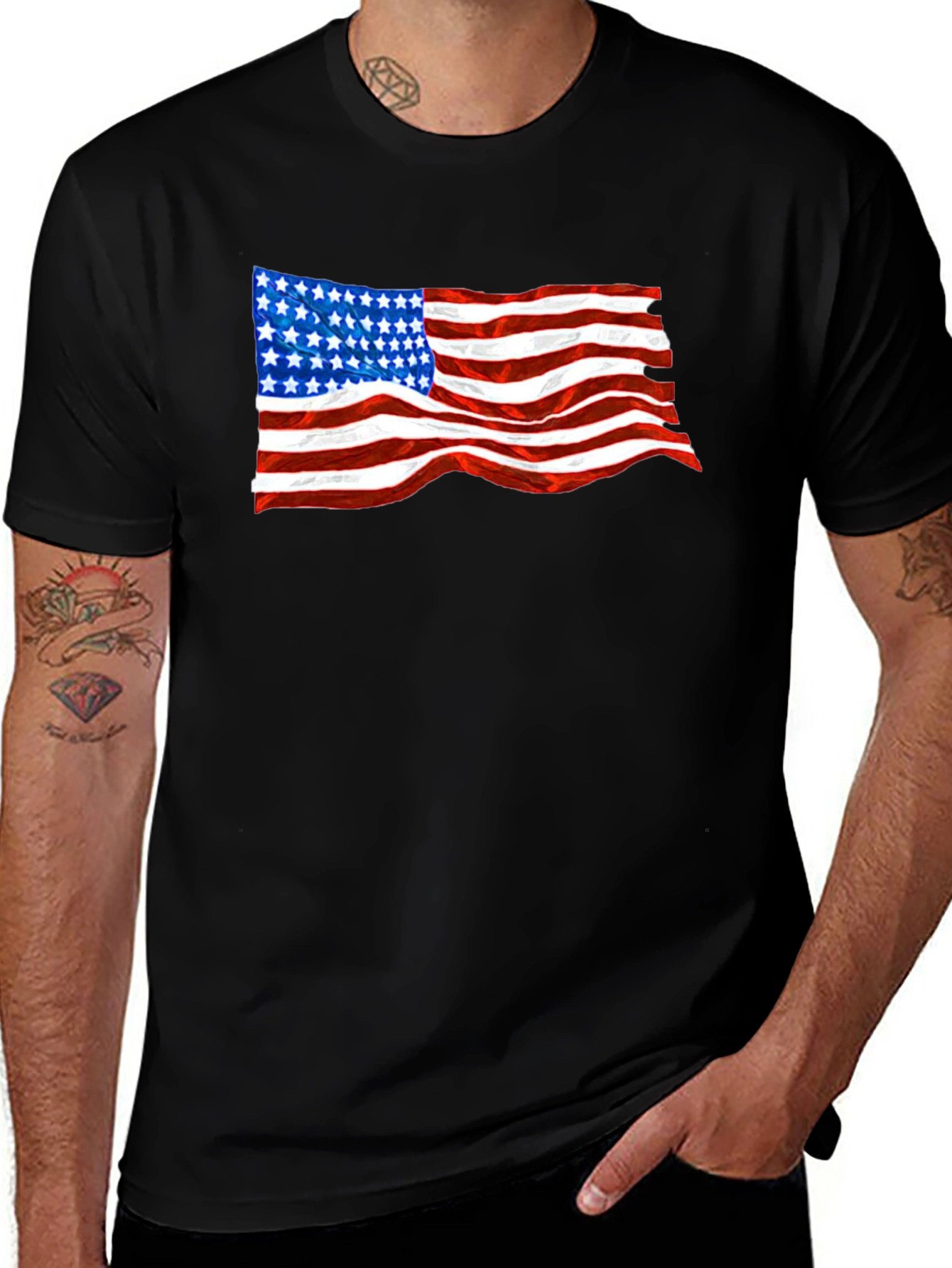 American Flag Graphic Tee - Patriotic Style
