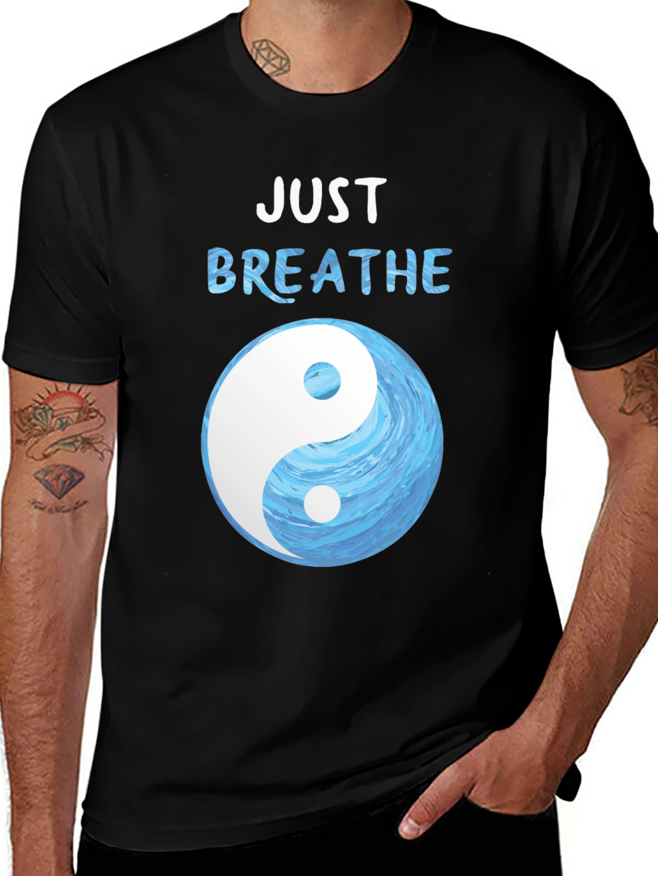 Variant 21 of Just Breathe Yin Yang Graphic T-Shirt