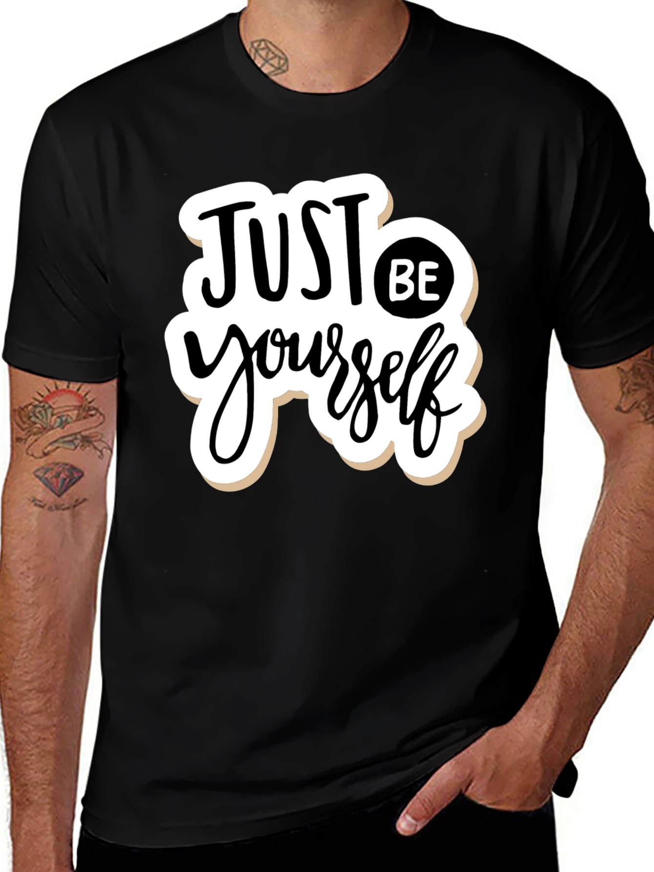 Variant 15 of Just Be Yourself Graphic T-Shirt - Black