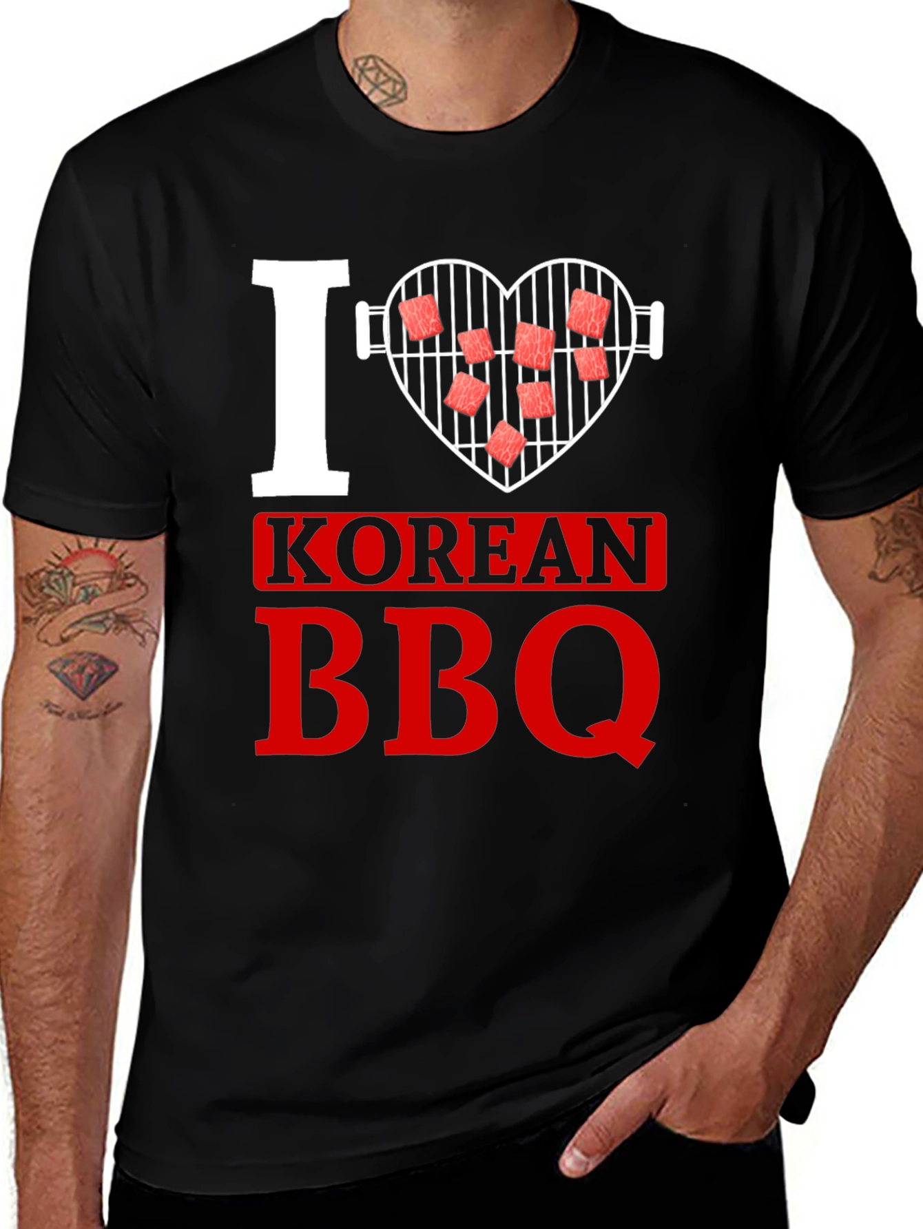 Variant 7 of I Love Korean BBQ Graphic T-Shirt