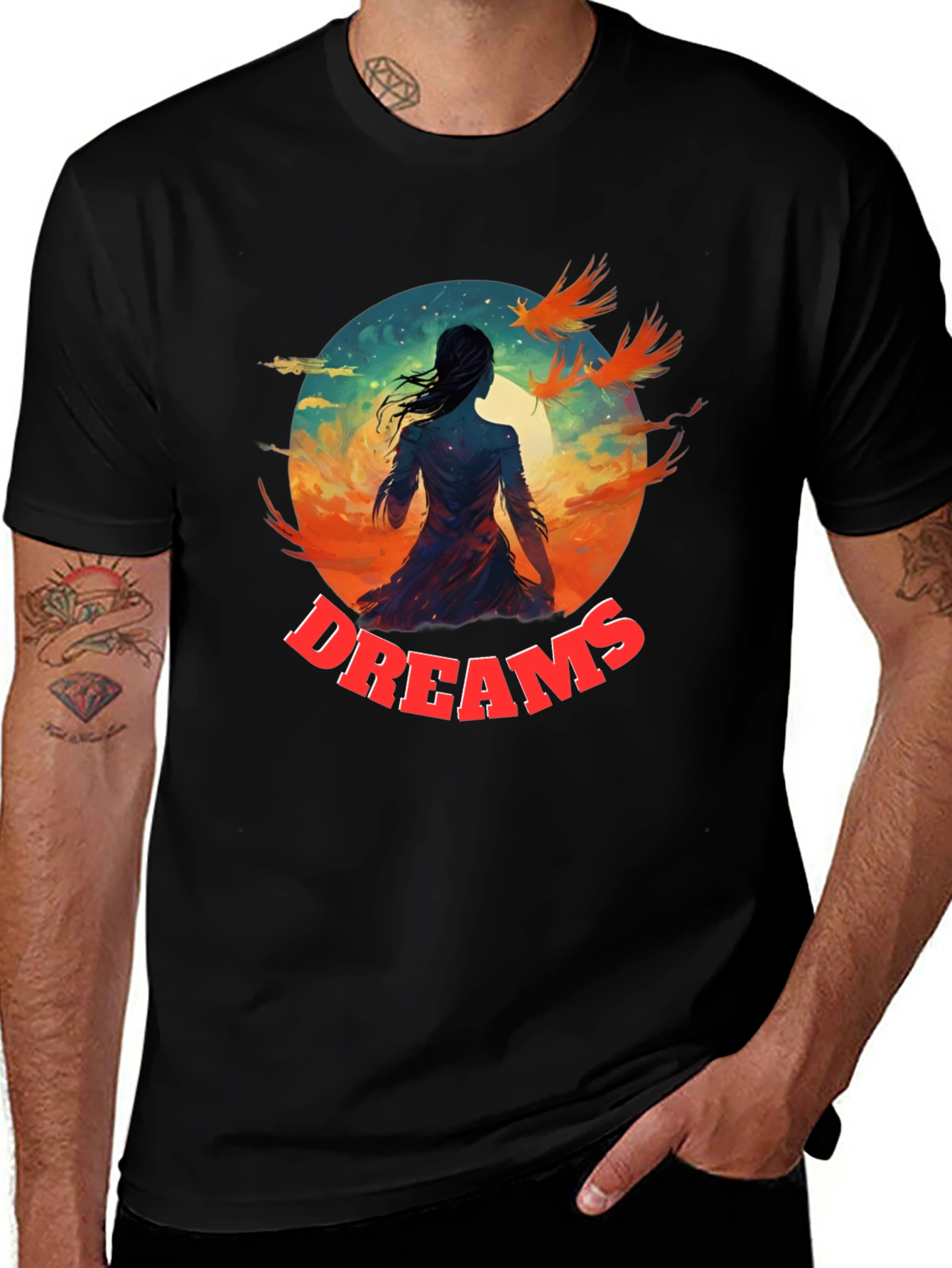 Variant 14 of Dreams Graphic T-Shirt | Artistic Black Tee