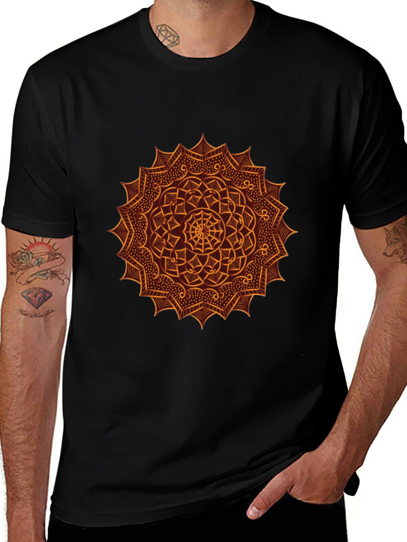 Variant 20 of Mandala Graphic Tee - Black