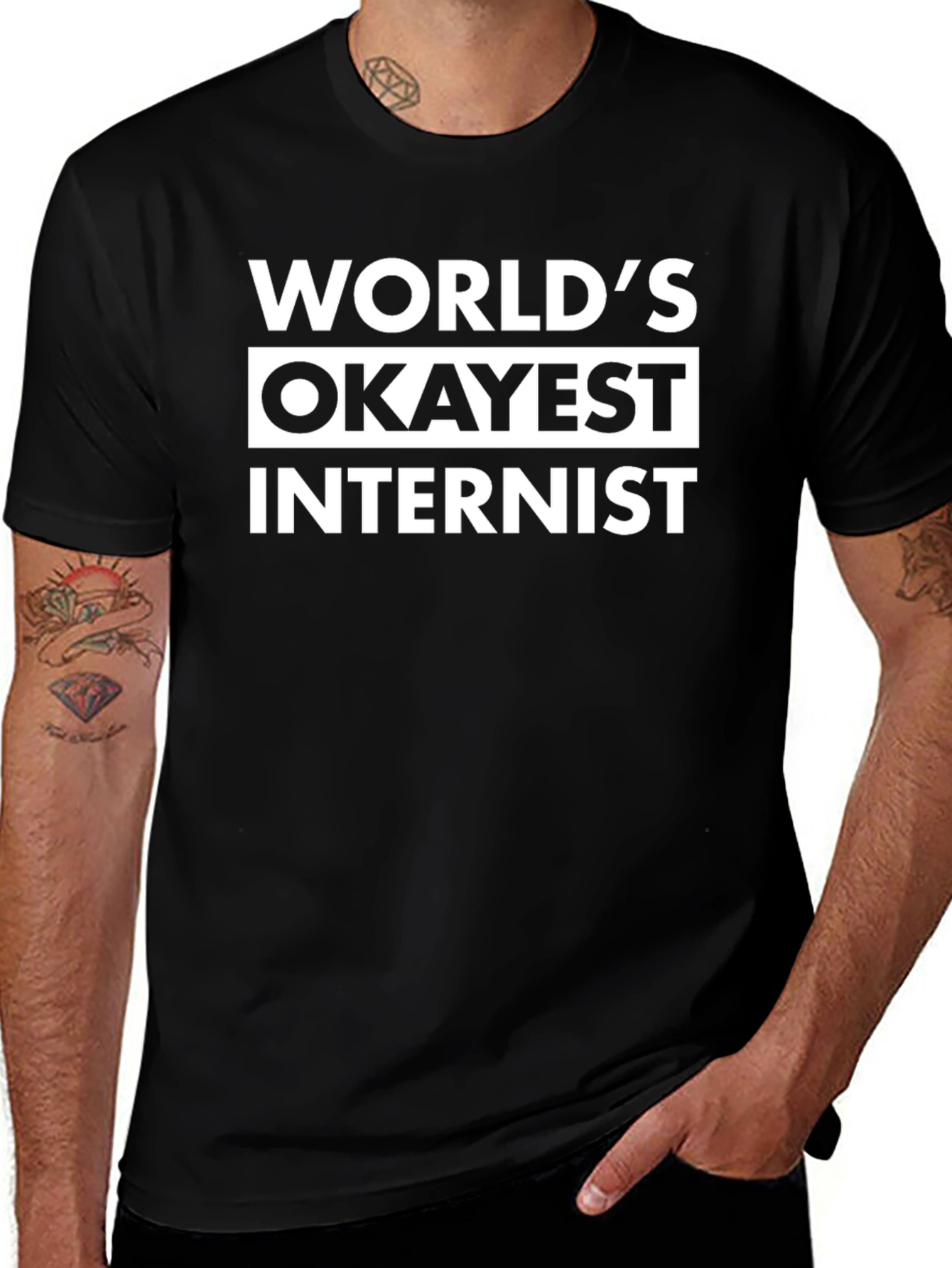 Variant 9 of World's Okayest Internist T-Shirt - Funny Medical Gift