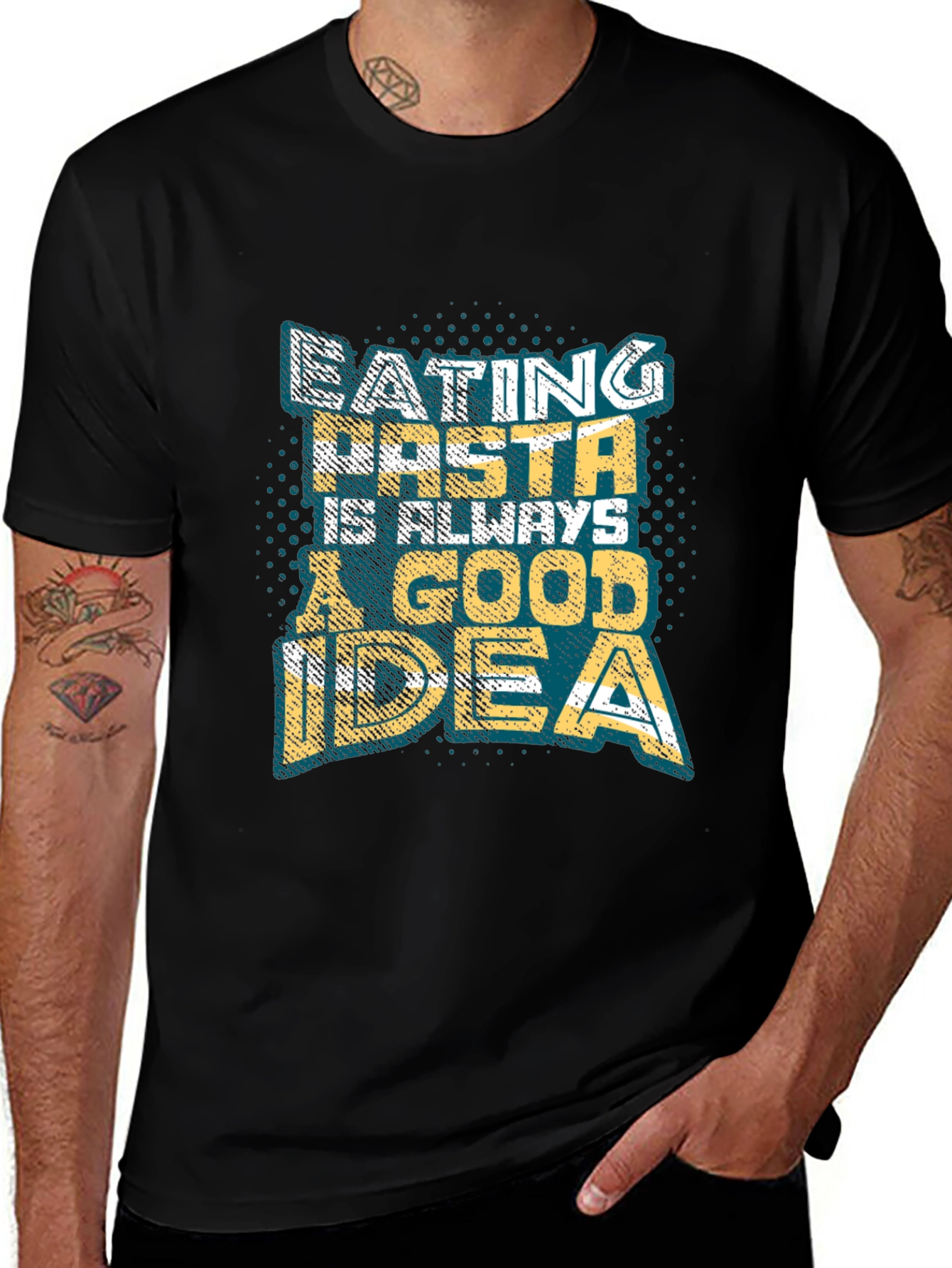 Variant 7 of Eating Pasta T-Shirt - Funny Foodie Tee