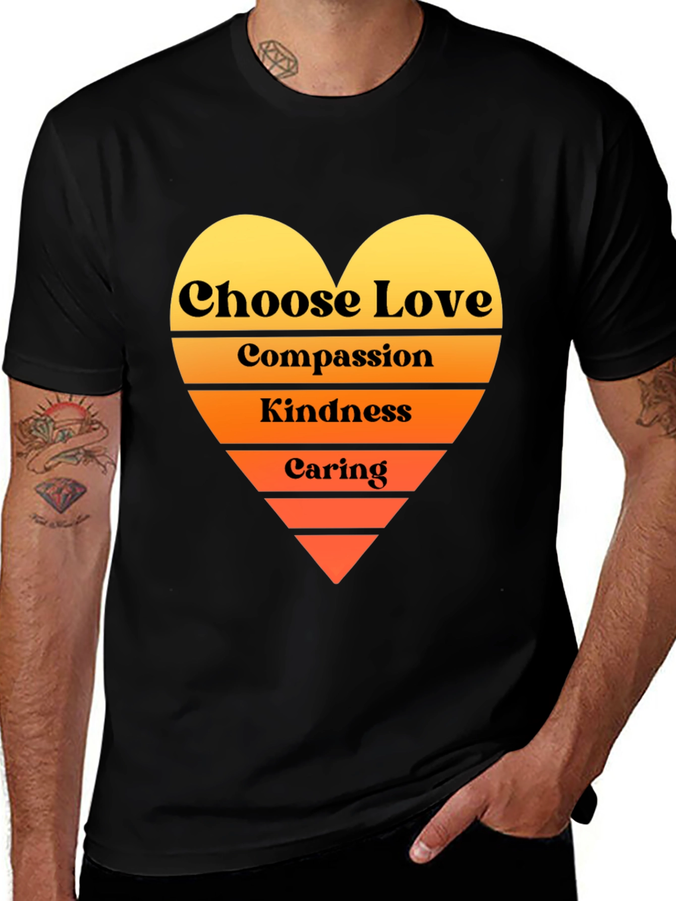Choose Love T-Shirt - Compassion Kindness Caring Heart