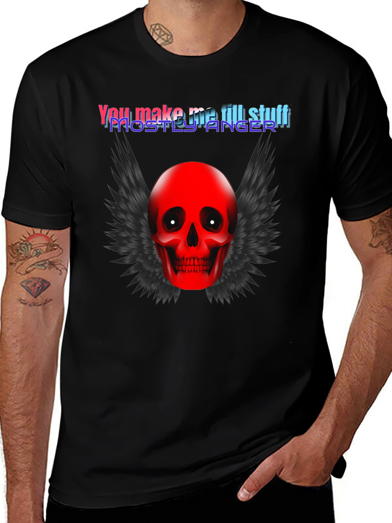 Skull Wings Graphic T-Shirt - Mostly Anger