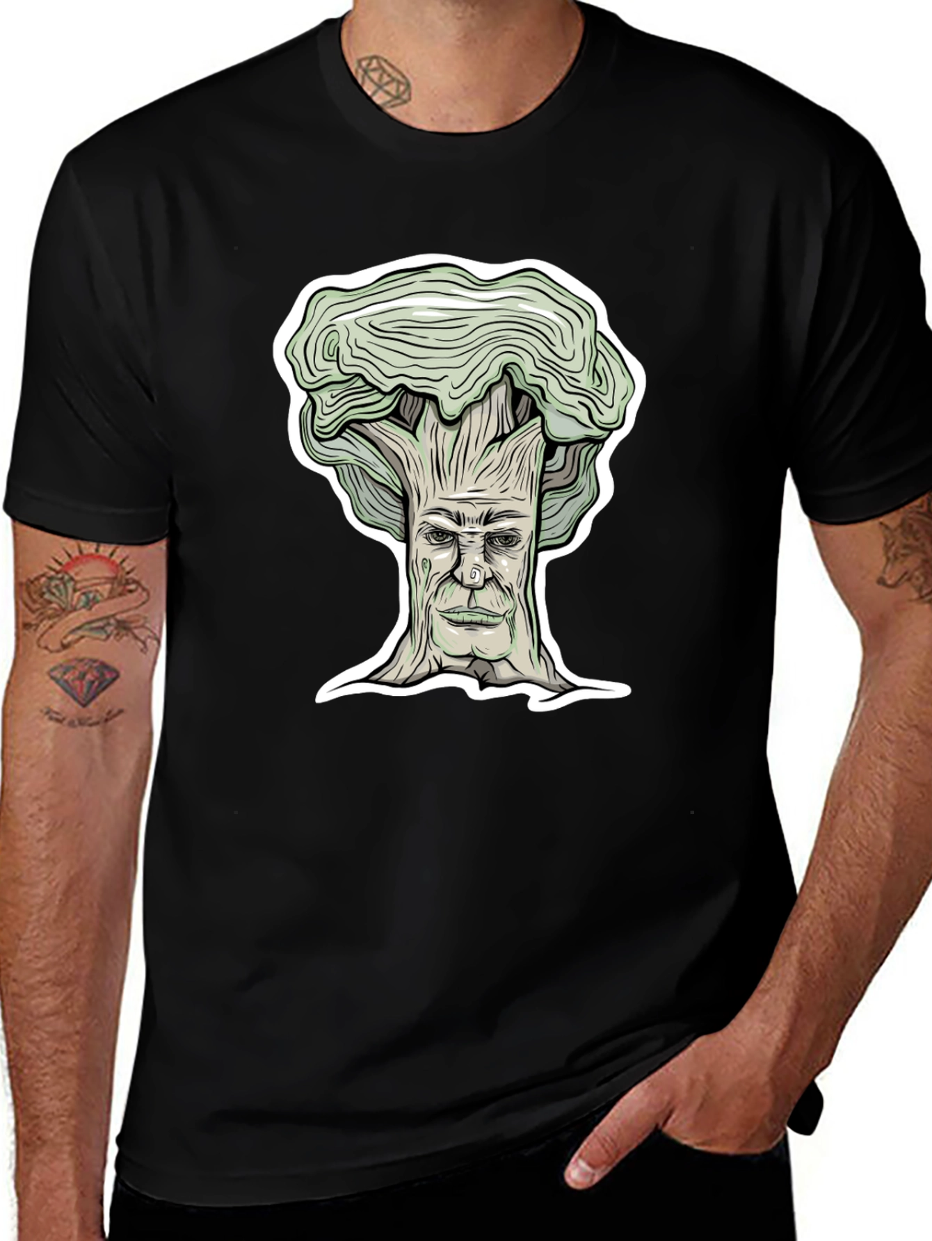 Variant 3 of Tree Face Graphic Tee - Unique Design T-Shirt
