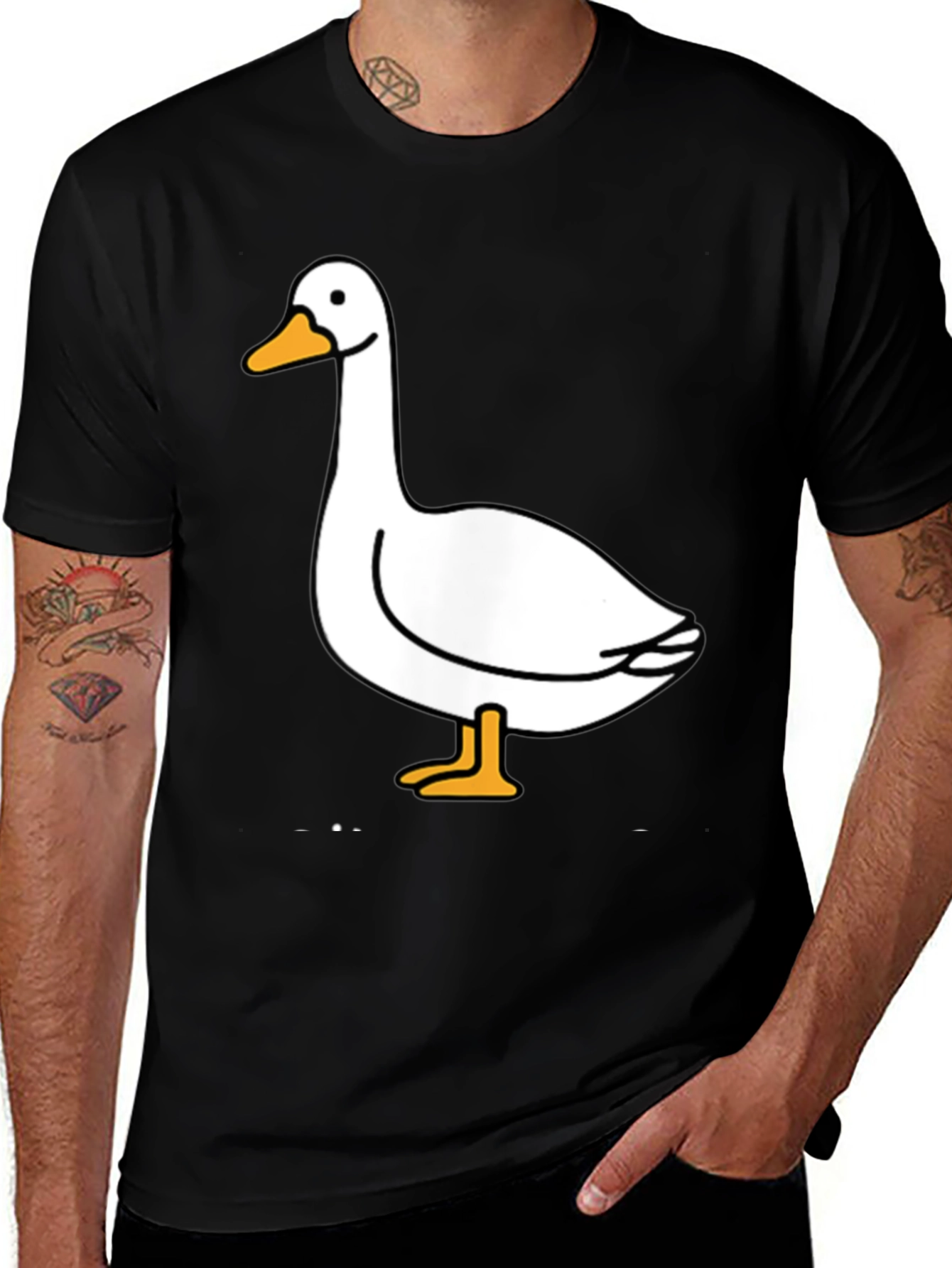 Variant 30 of Goose Graphic Tee - Black Cotton T-Shirt