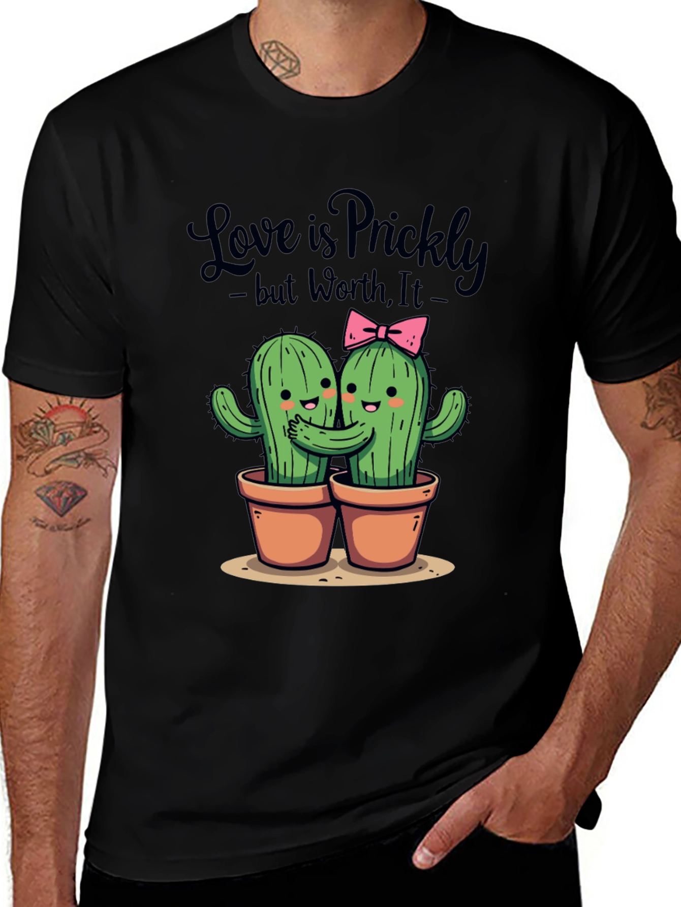 Variant 24 of Love is Prickly T-Shirt - Cute Cactus Design