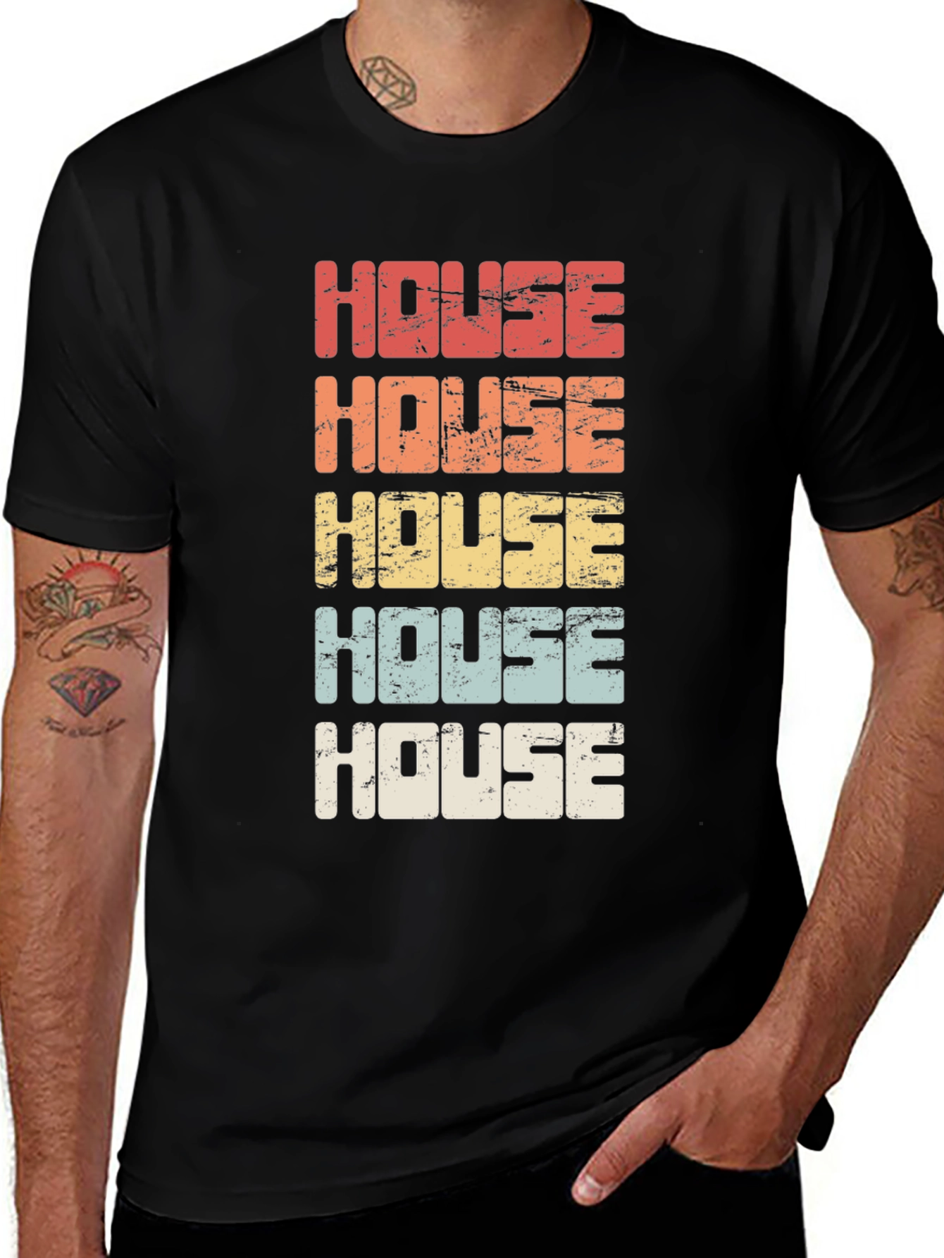 Variant 29 of Retro House Music T-Shirt - Colorful Design