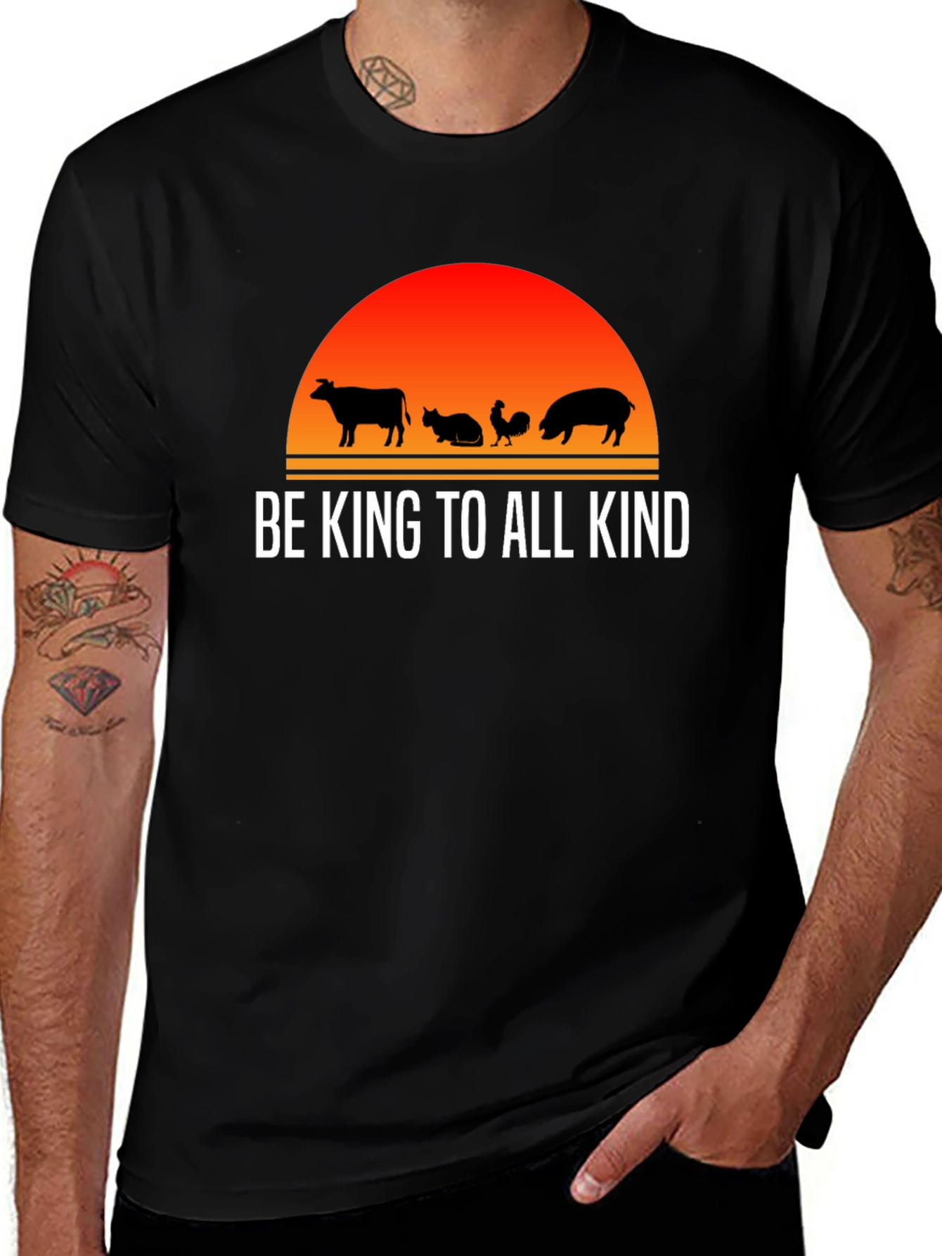 Variant 14 of Be Kind to All Kind T-Shirt - Vegan Animal Lover Tee