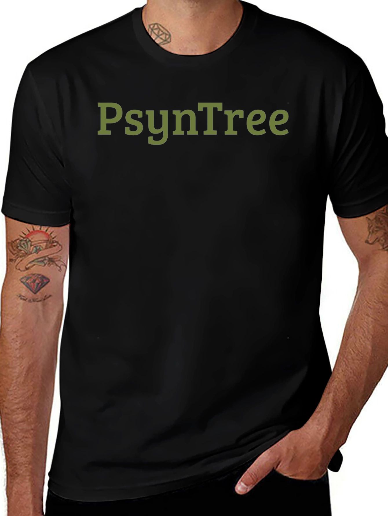 Black PsynTree Graphic Tee - Unique Design, Comfortable Fit main image