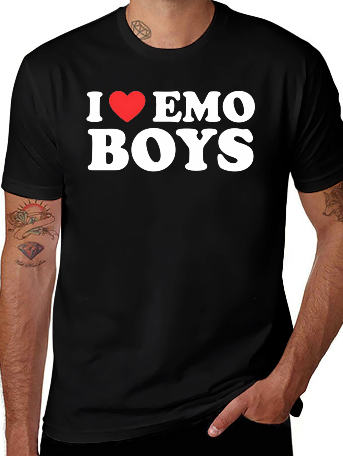 Variant 29 of I Heart Emo Boys Black T-Shirt